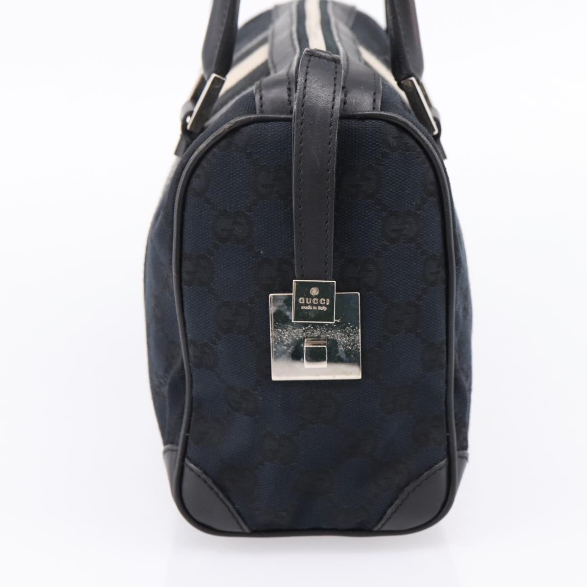 GUCCI GG Canvas Hand Bag Black Silver 000 0851 3754 Auth ep16134