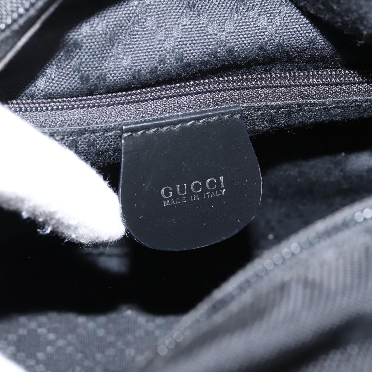 GUCCI Bamboo Hand Bag Nylon Black Silver 000 1014 0575 Auth ep16141