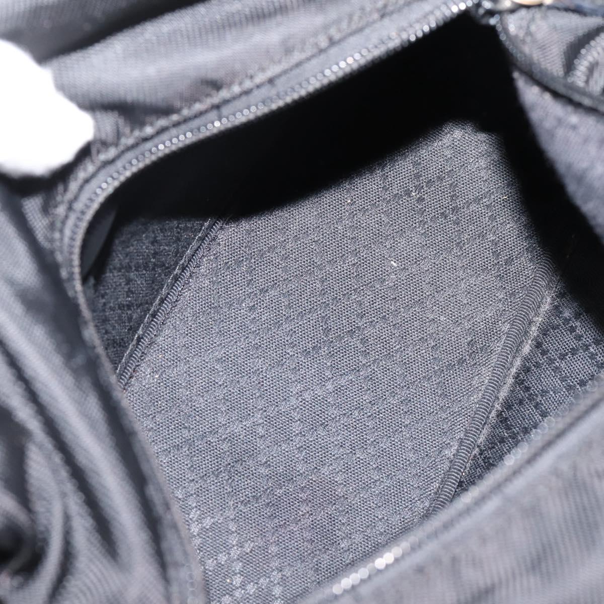 GUCCI Bamboo Hand Bag Nylon Black Silver 000 1014 0575 Auth ep16141