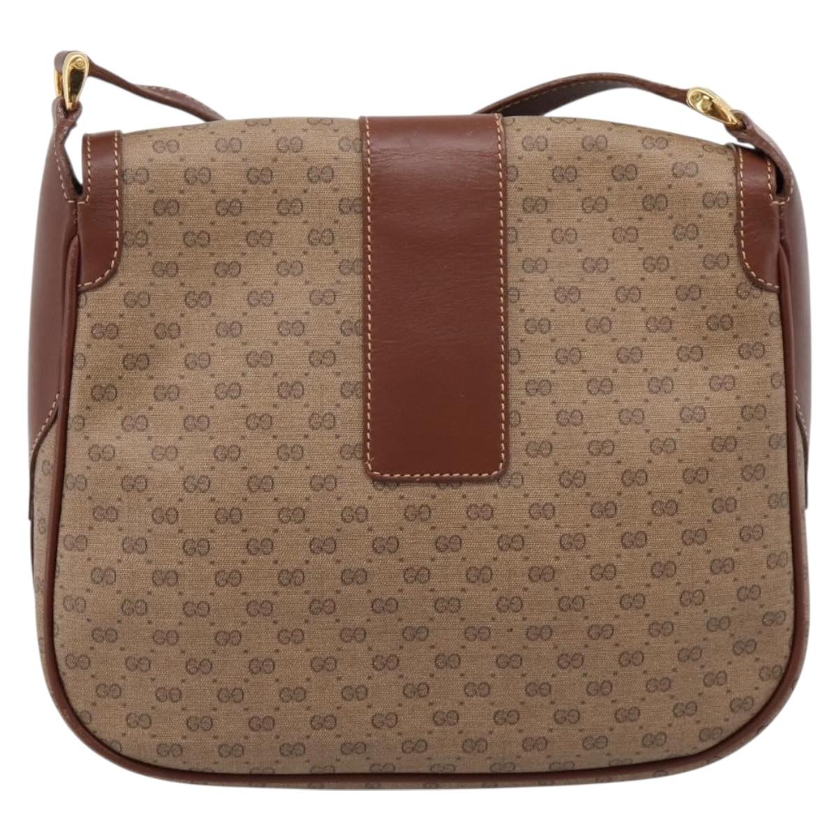 GUCCI Micro GG Supreme Shoulder Bag PVC Beige Gold 001 116 4425 Auth ep16145