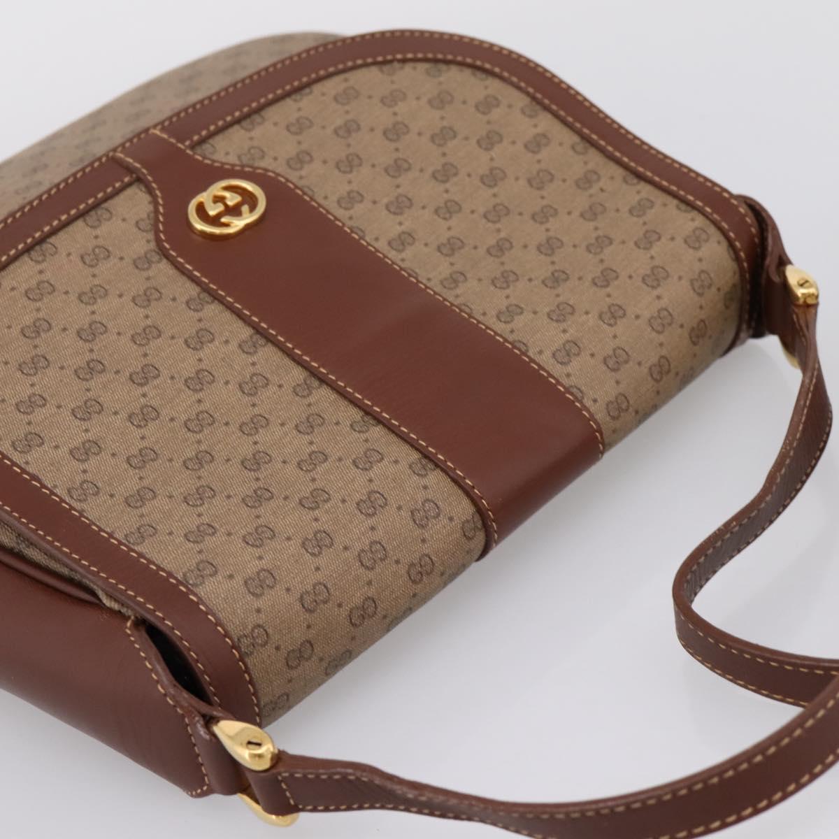 GUCCI Micro GG Supreme Shoulder Bag PVC Beige Gold 001 116 4425 Auth ep16145