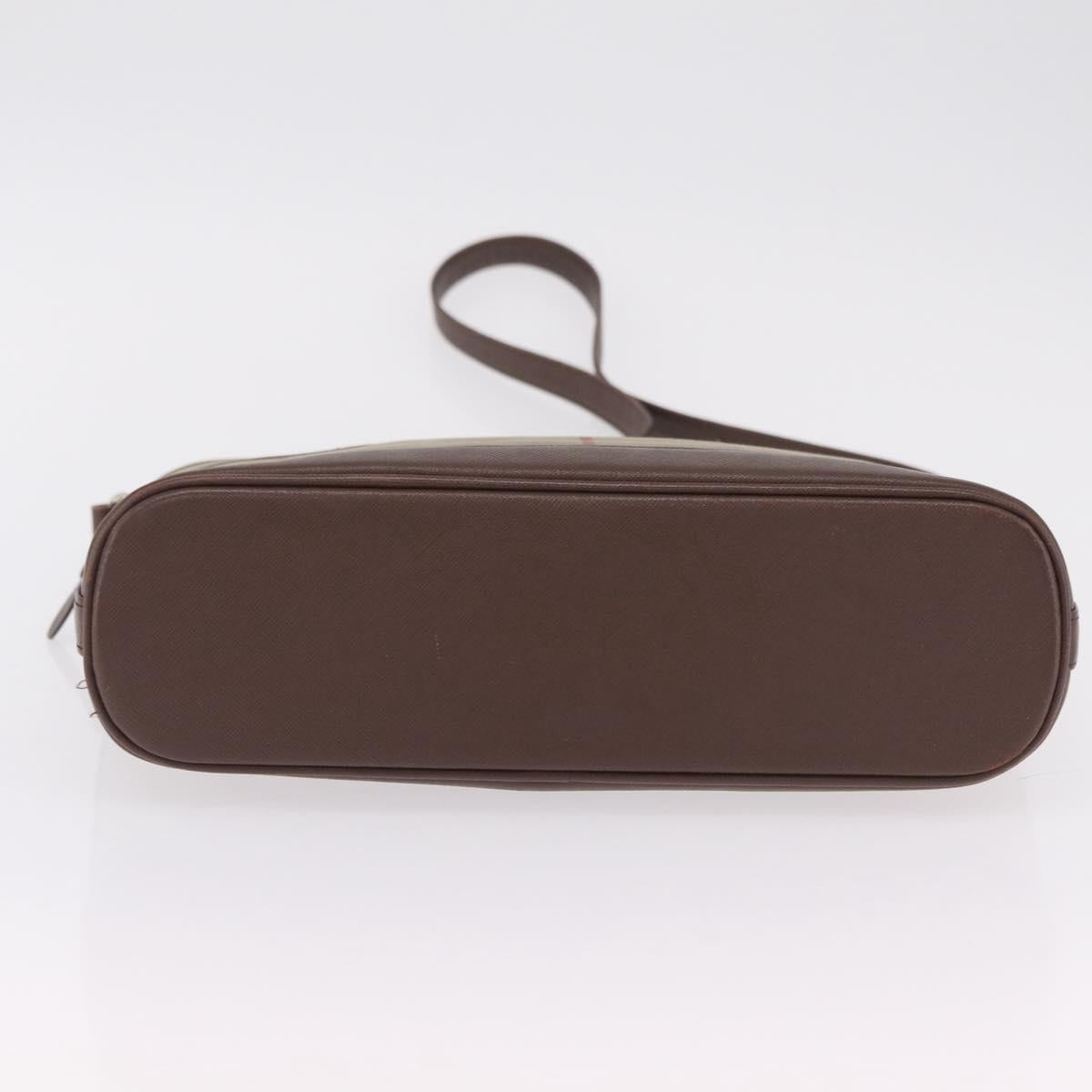 Burberrys Nova Check Shoulder Bag Canvas Beige Gold Auth ep16148