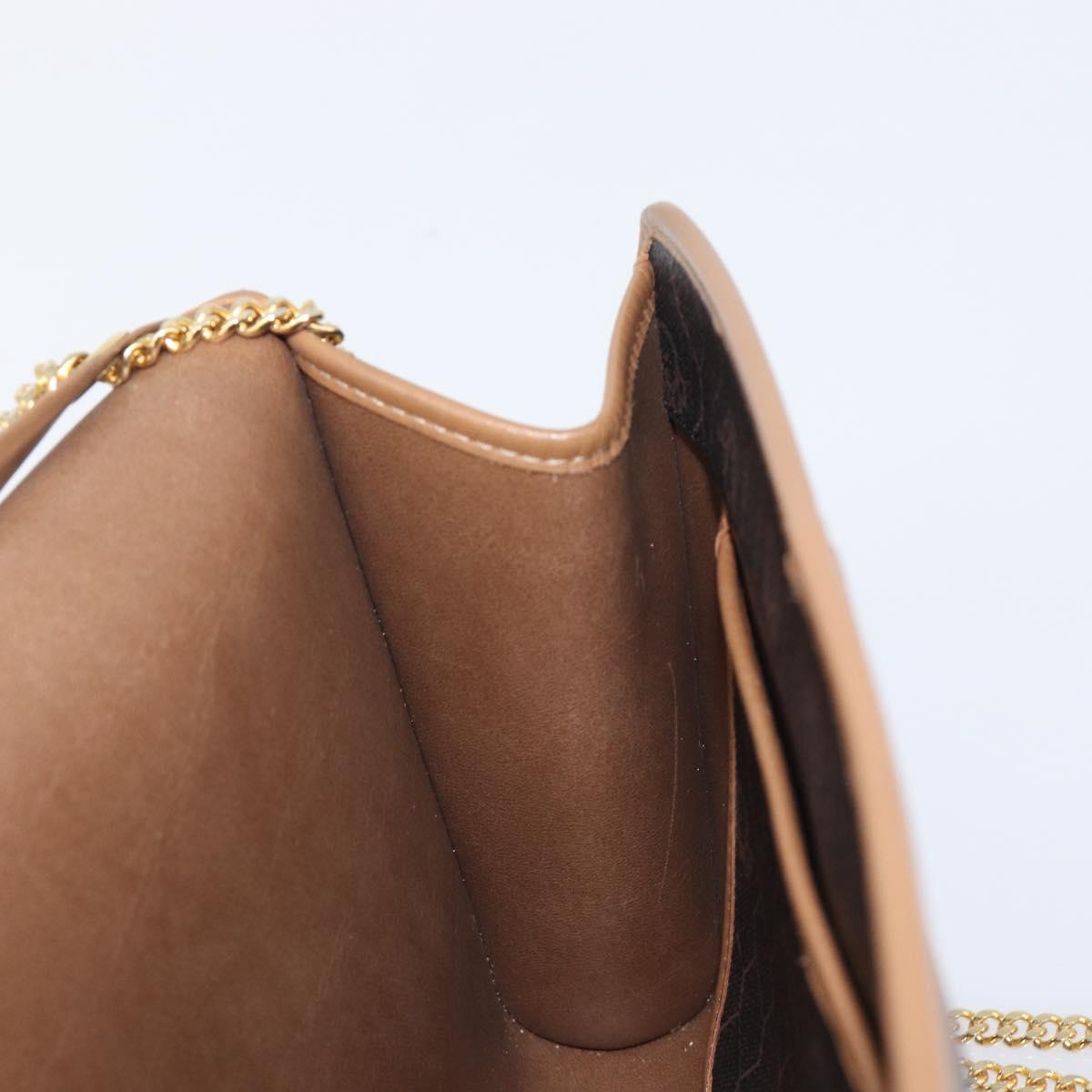 Christian Dior Honeycomb Canvas Chain Shoulder Bag PVC Black Gold Auth ep16153