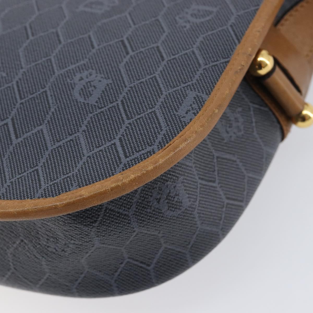 Christian Dior Honeycomb Canvas Shoulder Bag PVC Gold Blue Auth ep16154