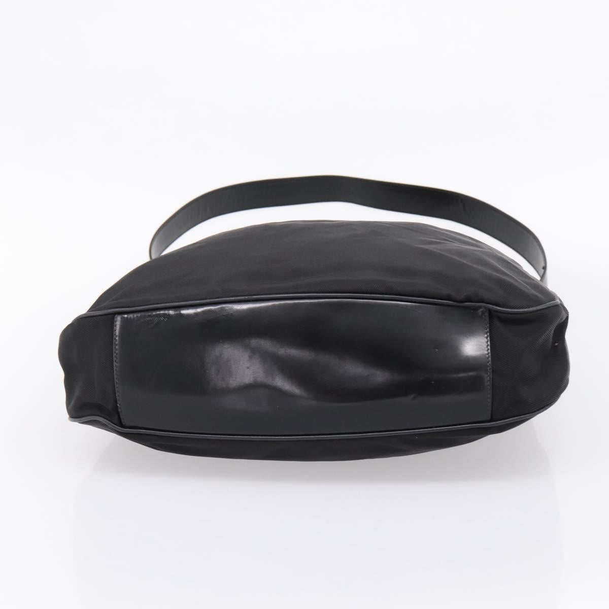 GUCCI Bamboo Hand Bag Nylon 2way Black Silver 001 1577 2615 Auth ep16156