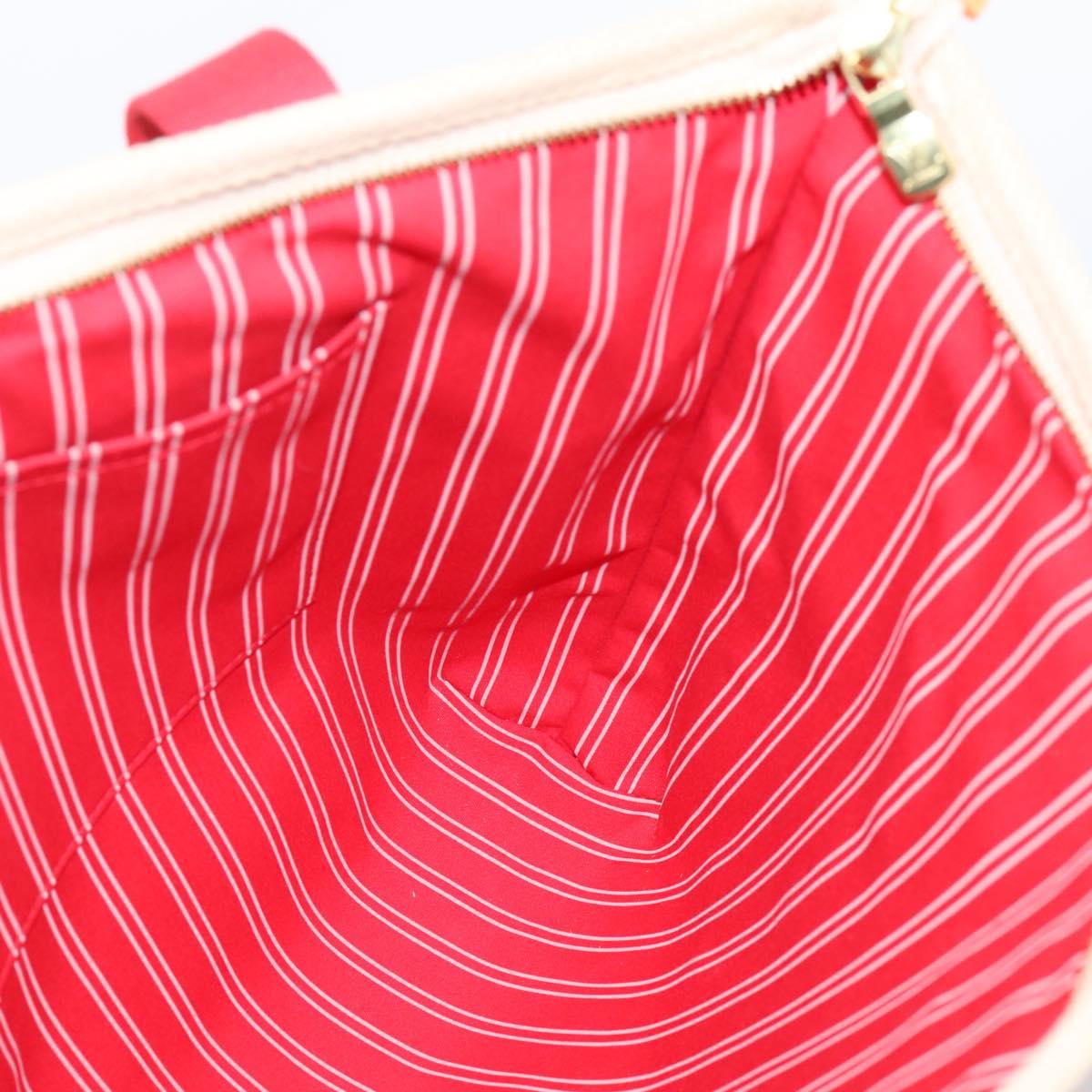 LOUIS VUITTON Antigua Cabas MM Tote Bag Canvas Beige Red M40035 LV Auth ep16163V