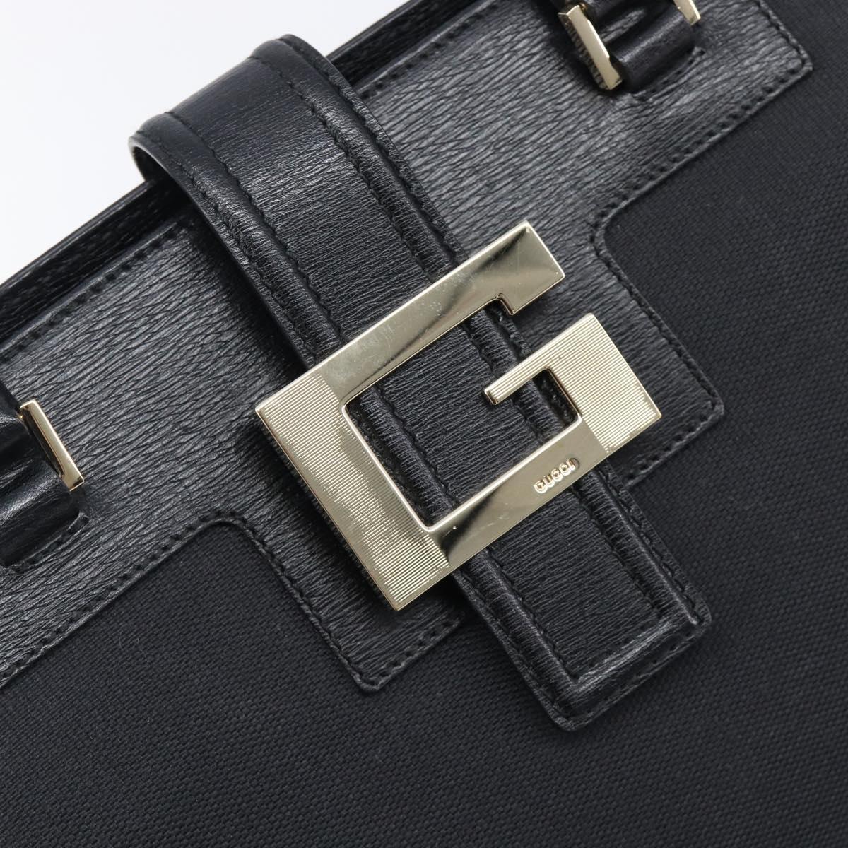 GUCCI Hand Bag Leather Canvas Black Gold 002 1113 Auth ep16164A