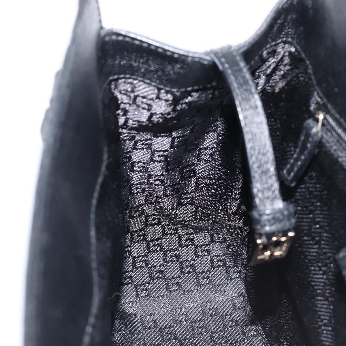 GUCCI Hand Bag Leather Canvas Black Gold 002 1113 Auth ep16164A