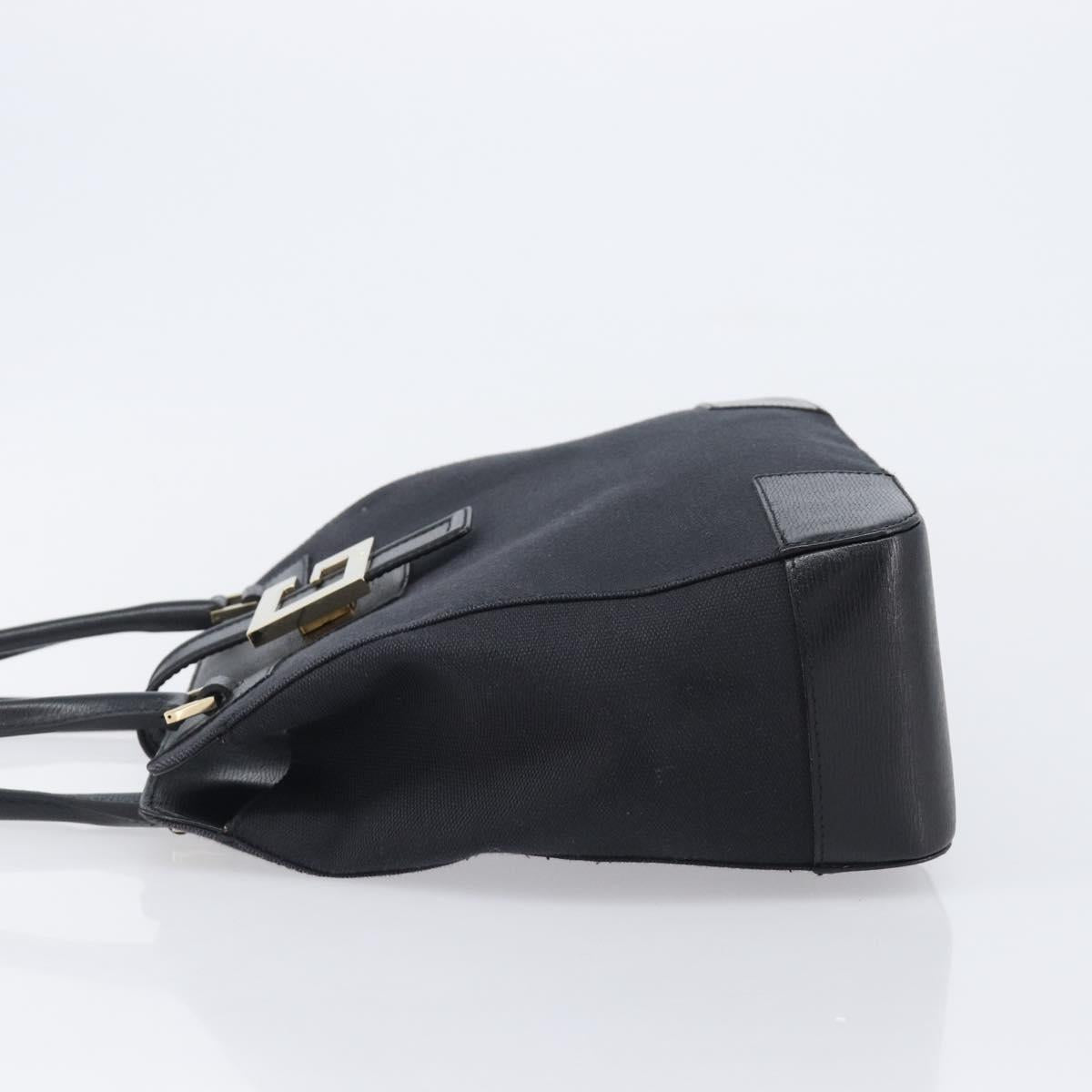 GUCCI Hand Bag Leather Canvas Black Gold 002 1113 Auth ep16164A