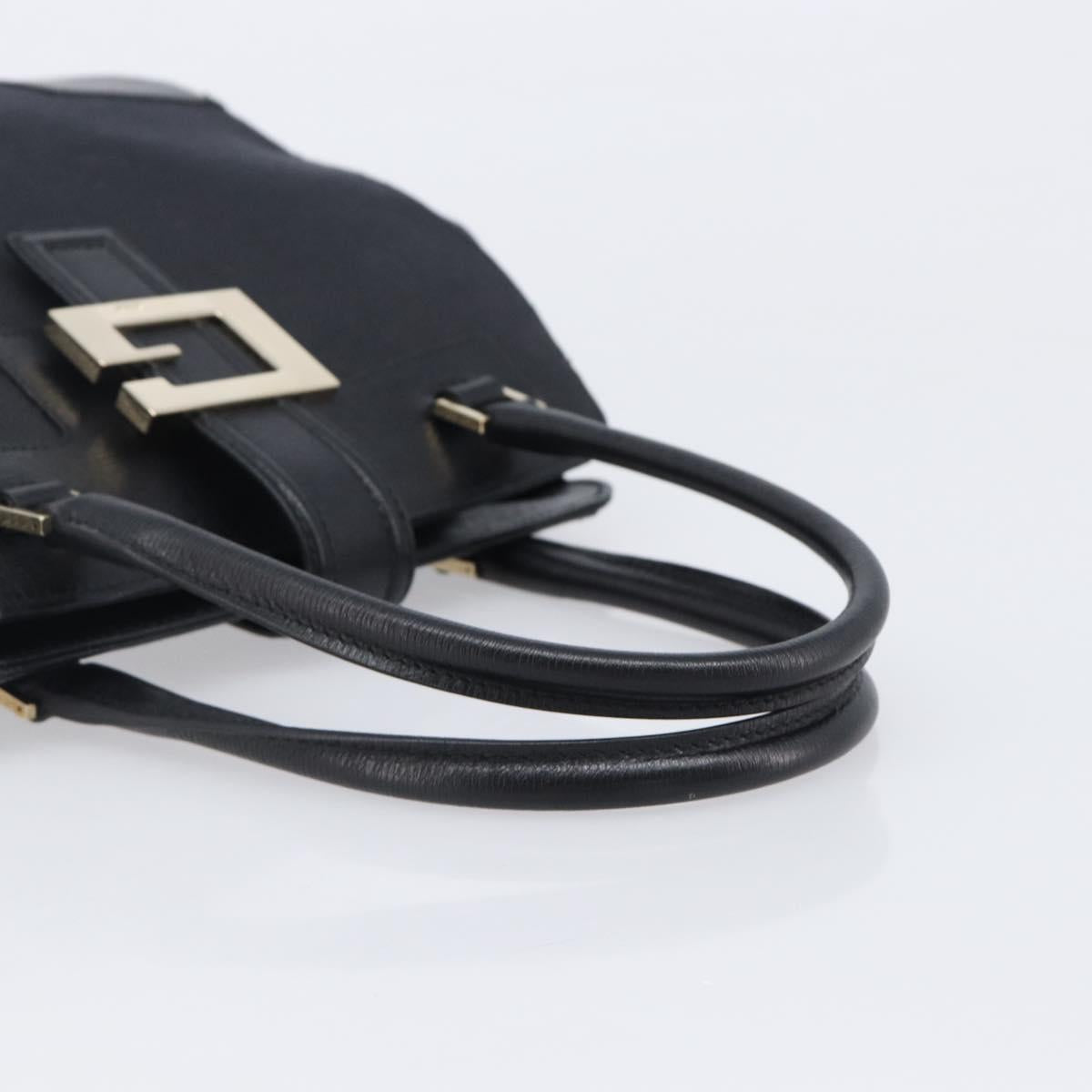 GUCCI Hand Bag Leather Canvas Black Gold 002 1113 Auth ep16164A