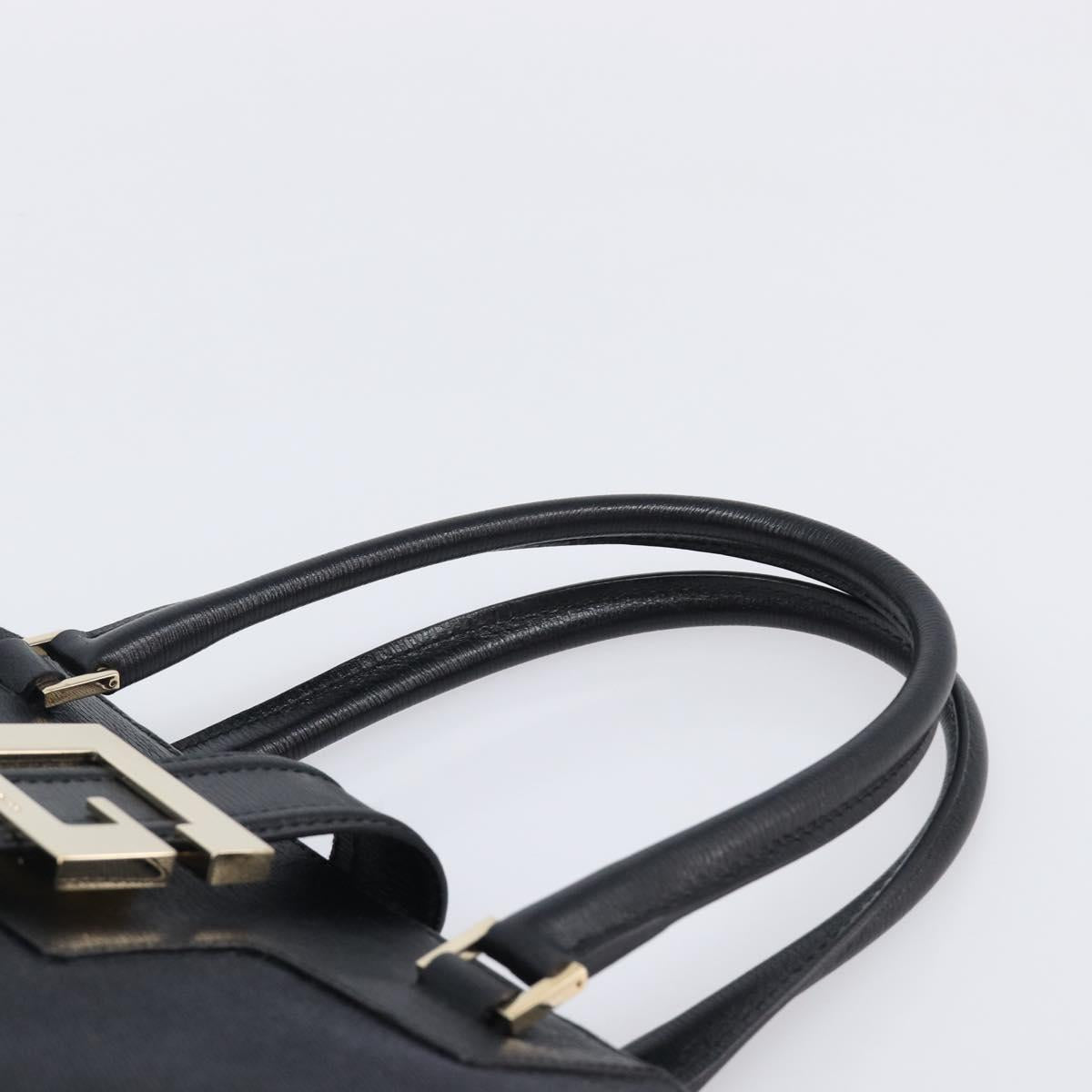 GUCCI Hand Bag Leather Canvas Black Gold 002 1113 Auth ep16164A