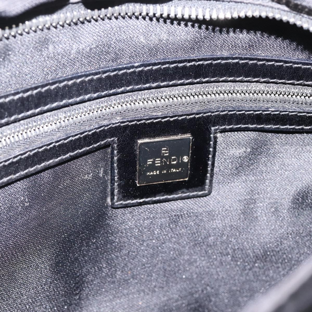 FENDI Zucca Canvas Shoulder Bag Black Auth ep16169