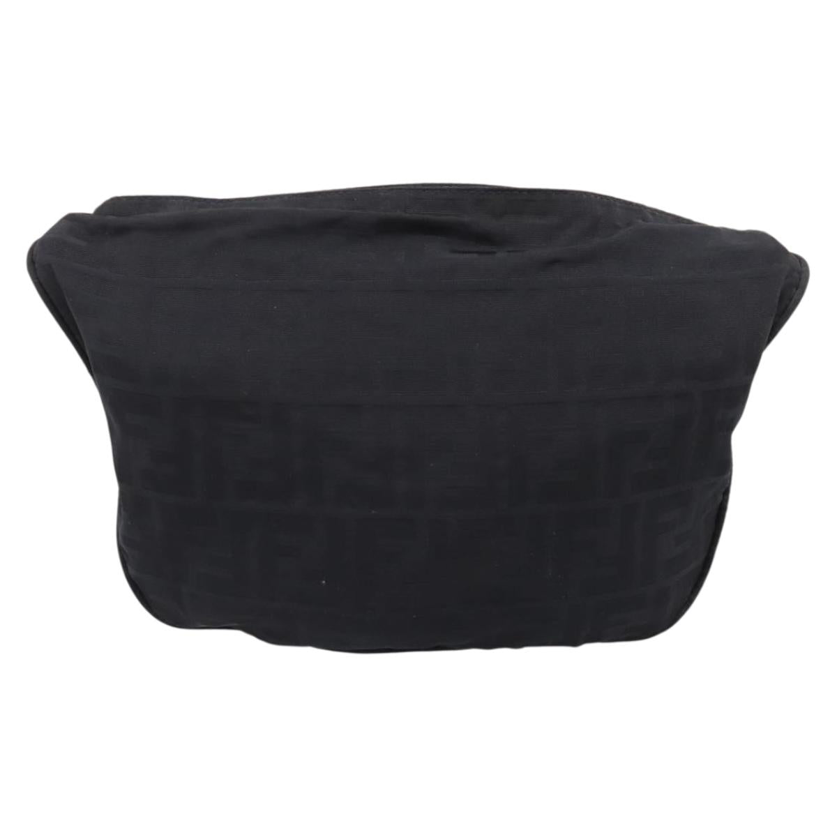 FENDI Zucca Canvas Shoulder Bag Black Auth ep16169