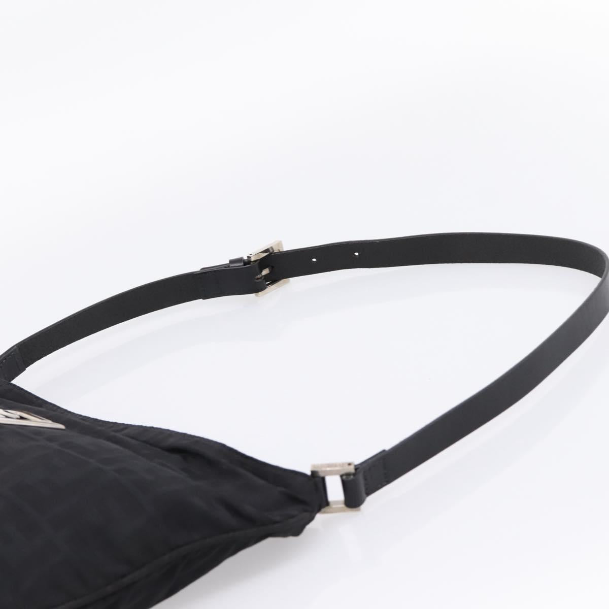 FENDI Zucca Canvas Shoulder Bag Black Auth ep16169
