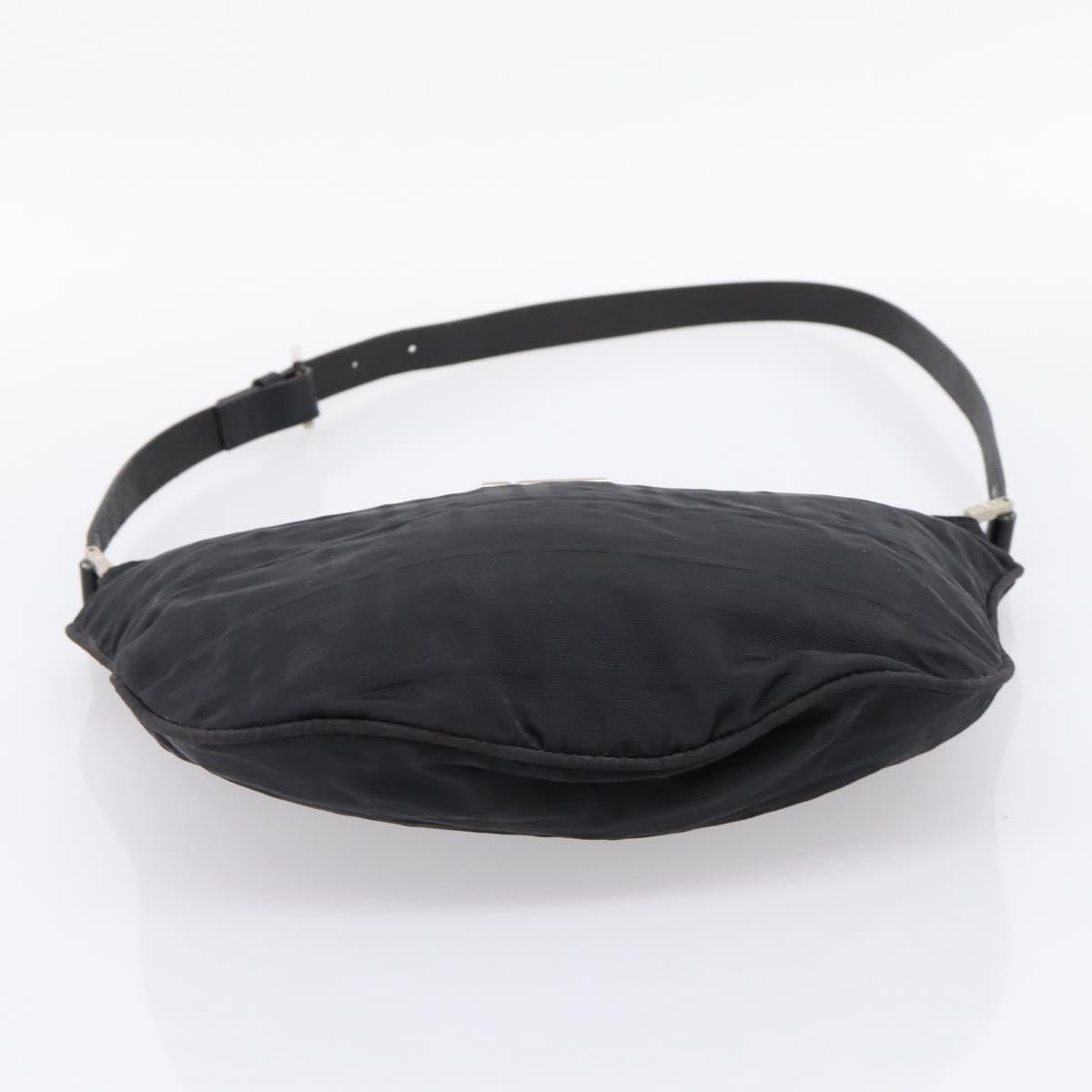 FENDI Zucca Canvas Shoulder Bag Black Auth ep16169
