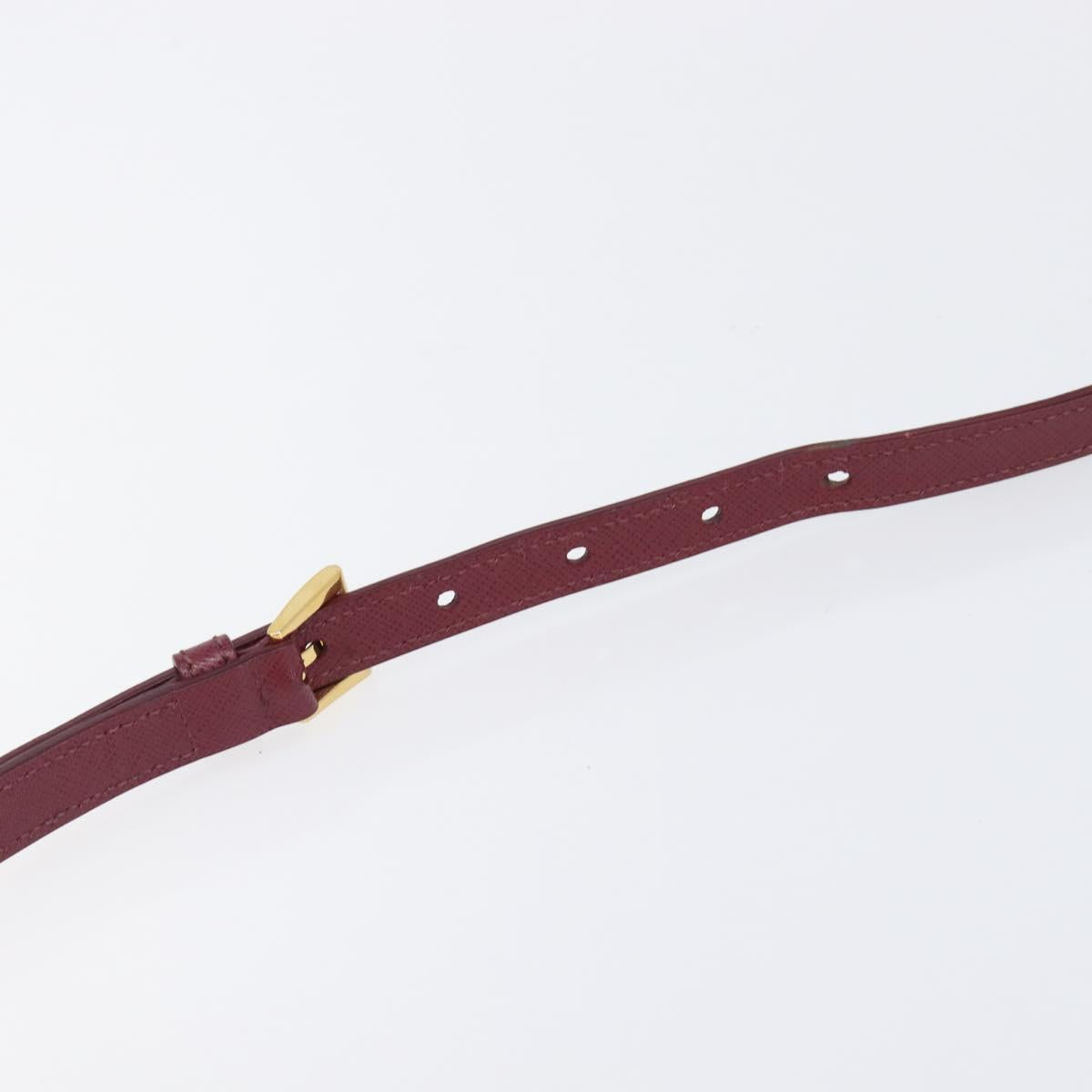 PRADA Hand Bag Saffiano leather 2way Bordeaux Gold Auth ep16191V