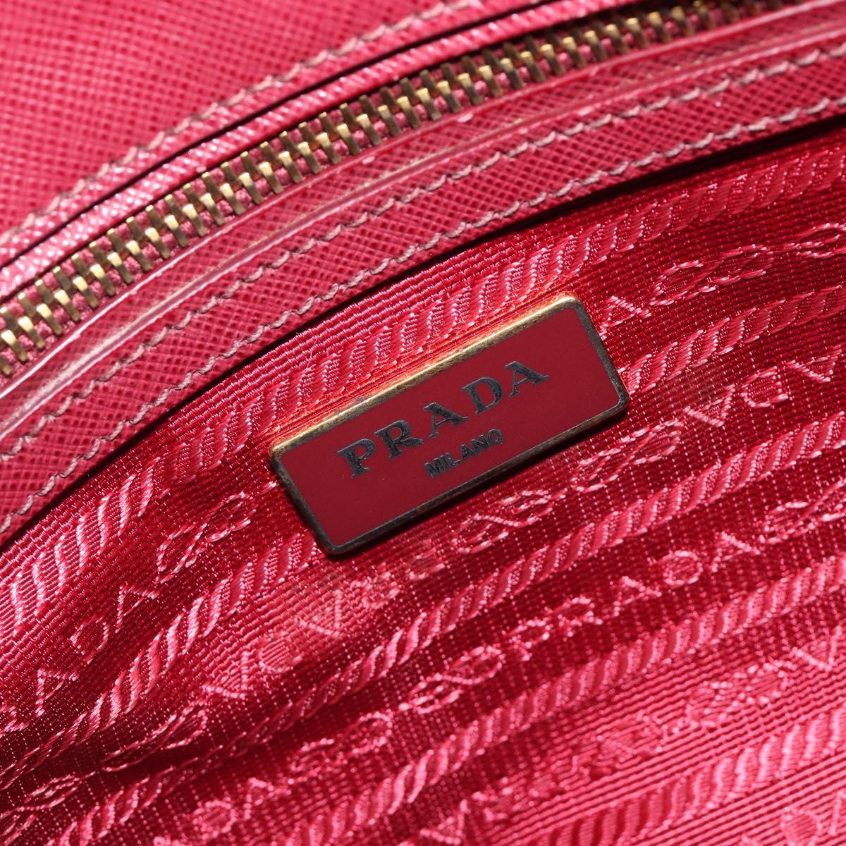 PRADA Hand Bag Saffiano leather 2way Bordeaux Gold Auth ep16191V