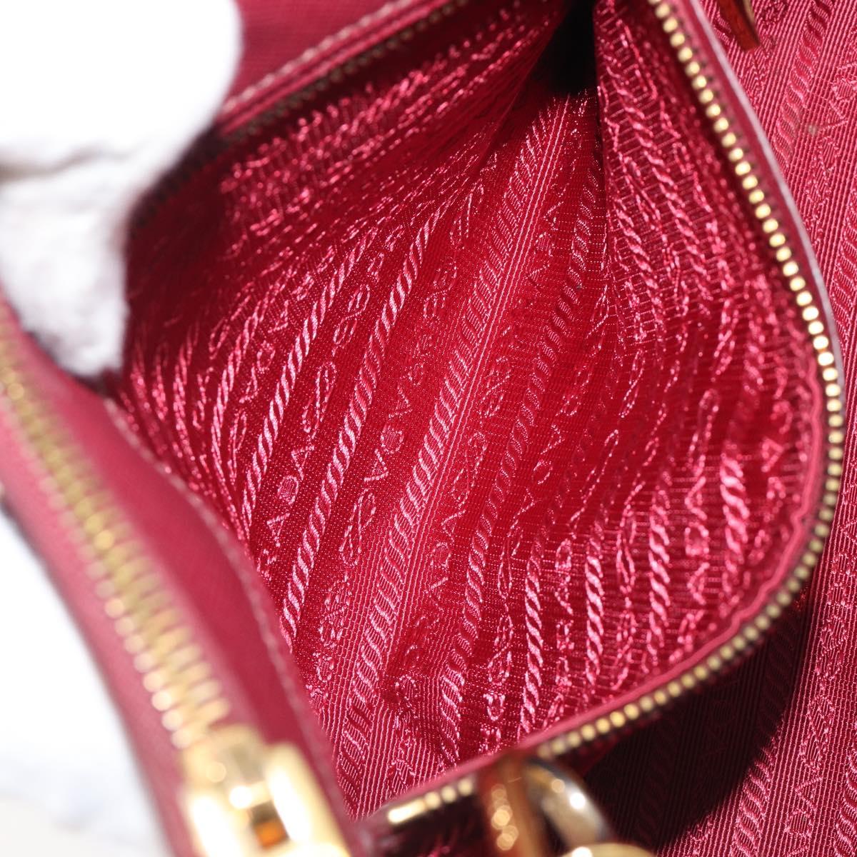 PRADA Hand Bag Saffiano leather 2way Bordeaux Gold Auth ep16191V