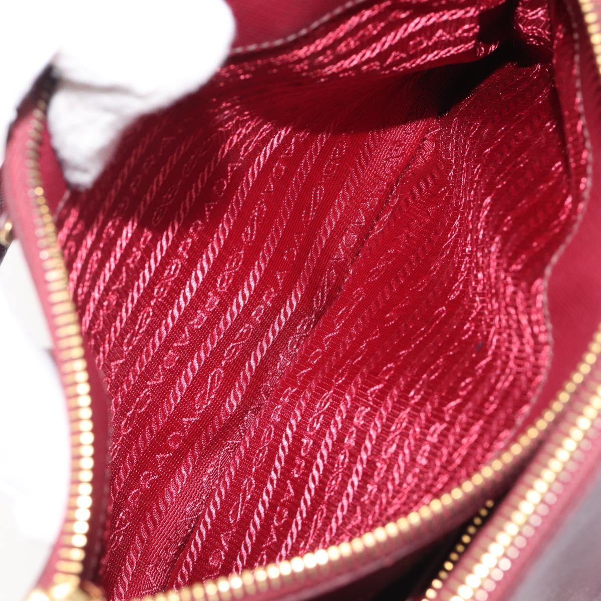 PRADA Hand Bag Saffiano leather 2way Bordeaux Gold Auth ep16191V