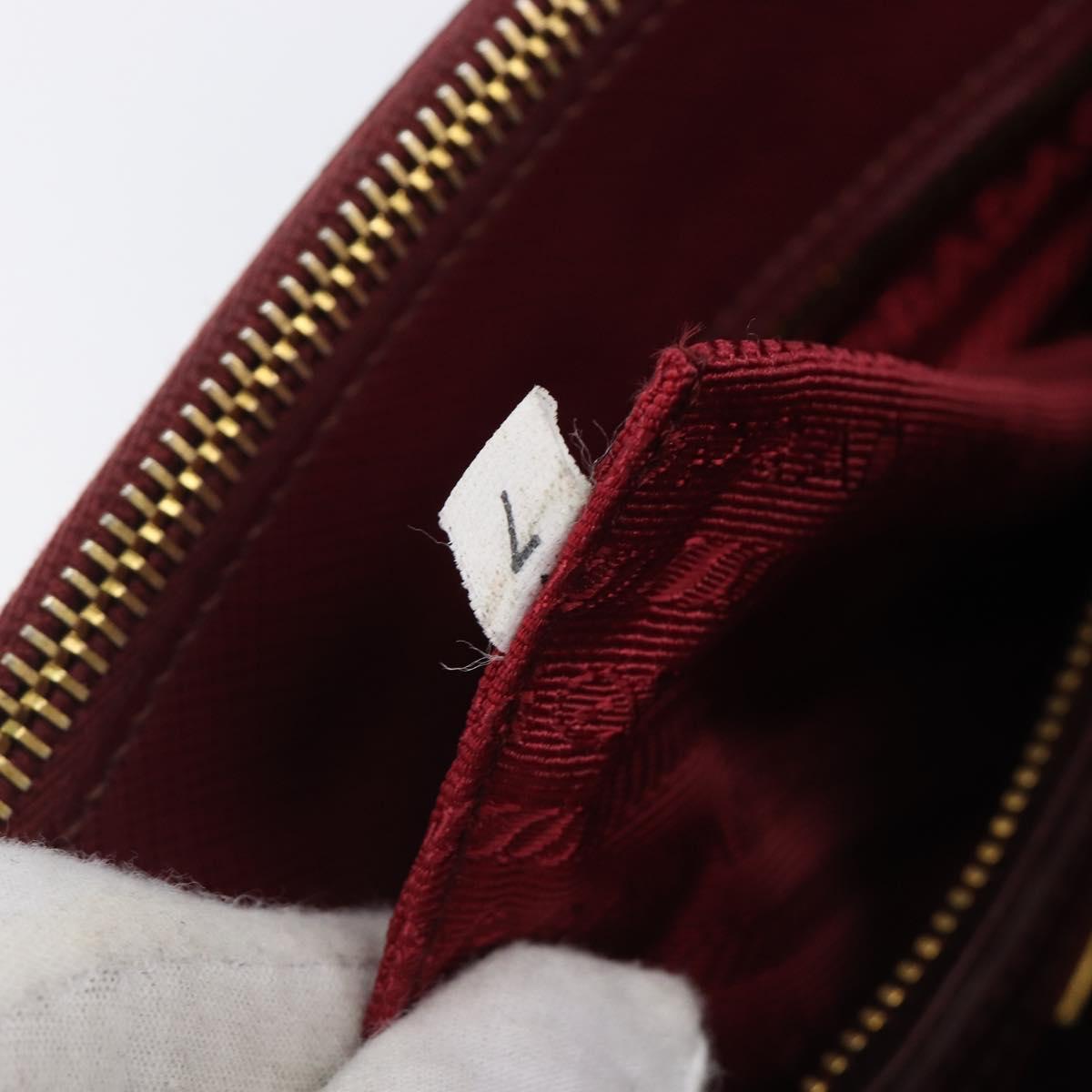 PRADA Hand Bag Saffiano leather 2way Bordeaux Gold Auth ep16191V