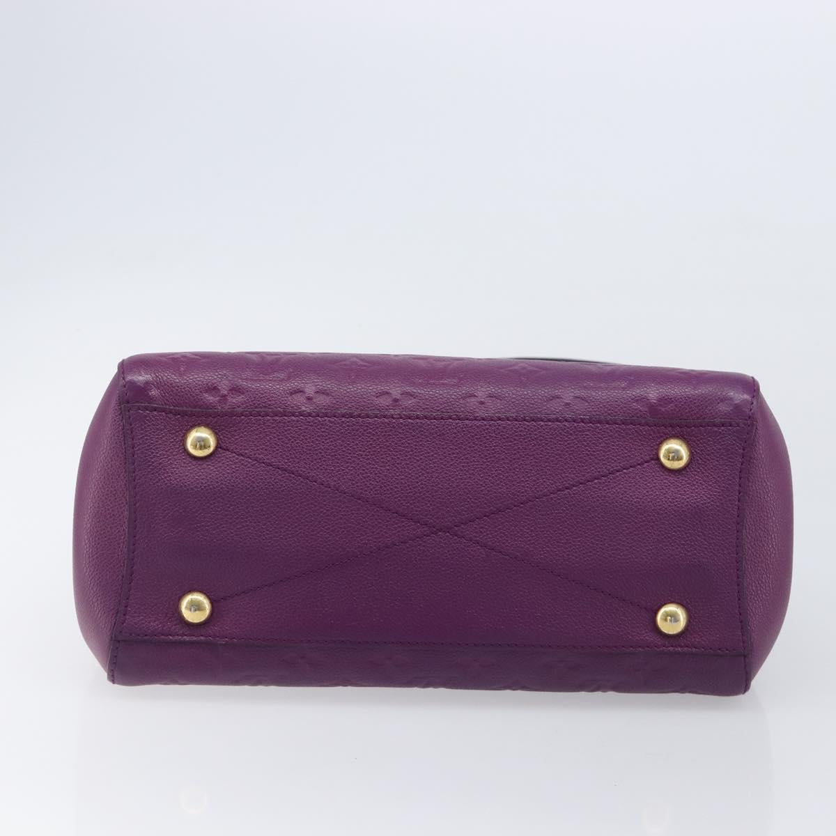 LOUIS VUITTON Monogram Empreinte Montaigne MM Bag Purple M41046 LV Auth ep16194A