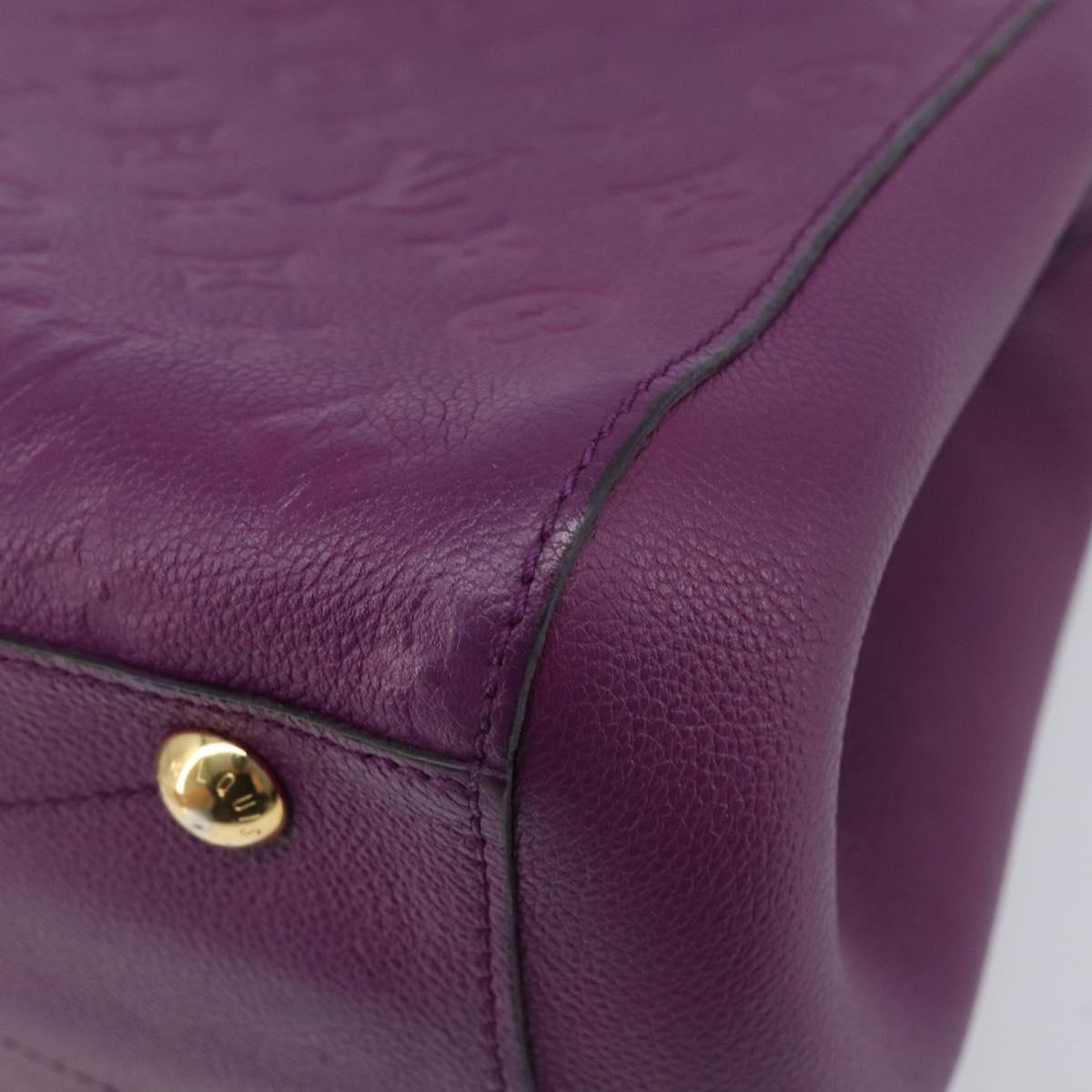 LOUIS VUITTON Monogram Empreinte Montaigne MM Bag Purple M41046 LV Auth ep16194A