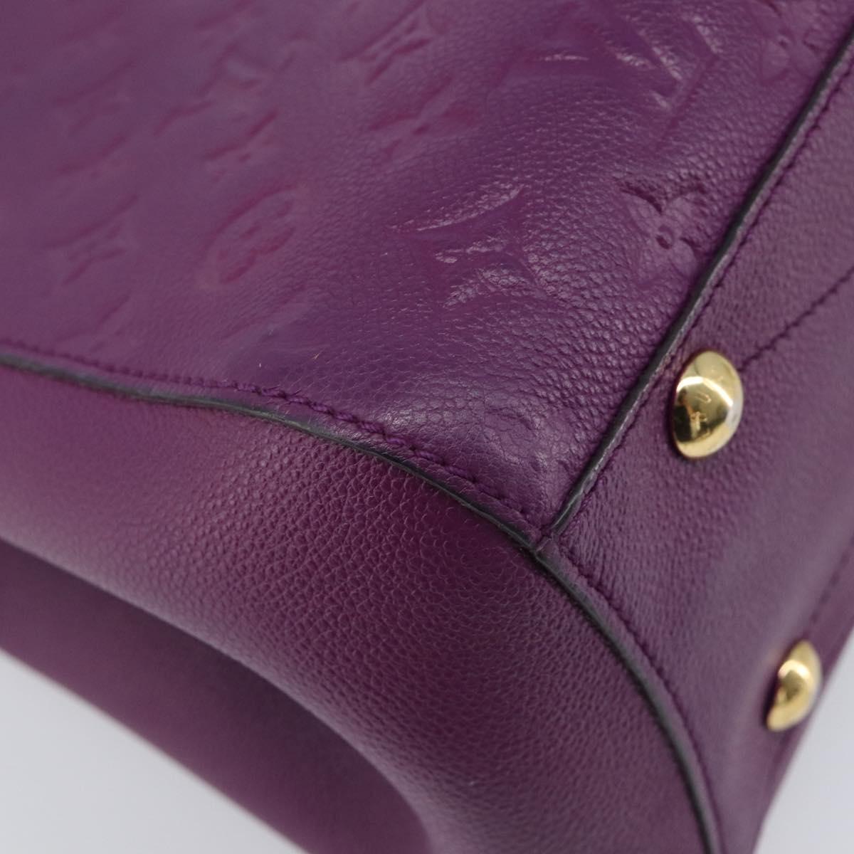 LOUIS VUITTON Monogram Empreinte Montaigne MM Bag Purple M41046 LV Auth ep16194A