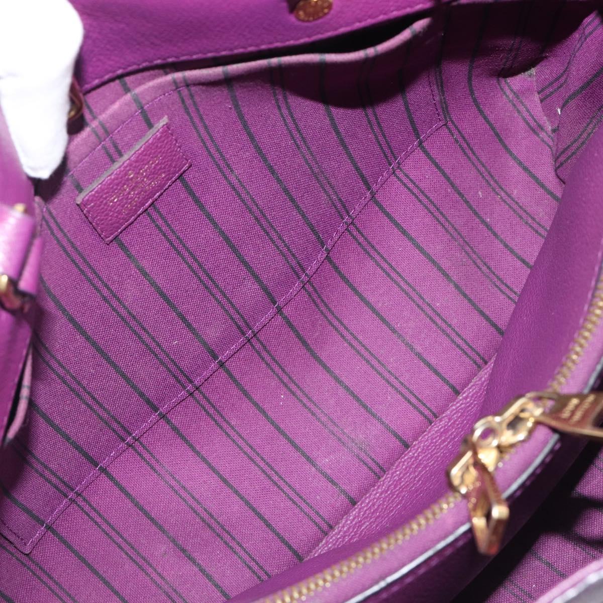 LOUIS VUITTON Monogram Empreinte Montaigne MM Bag Purple M41046 LV Auth ep16194A