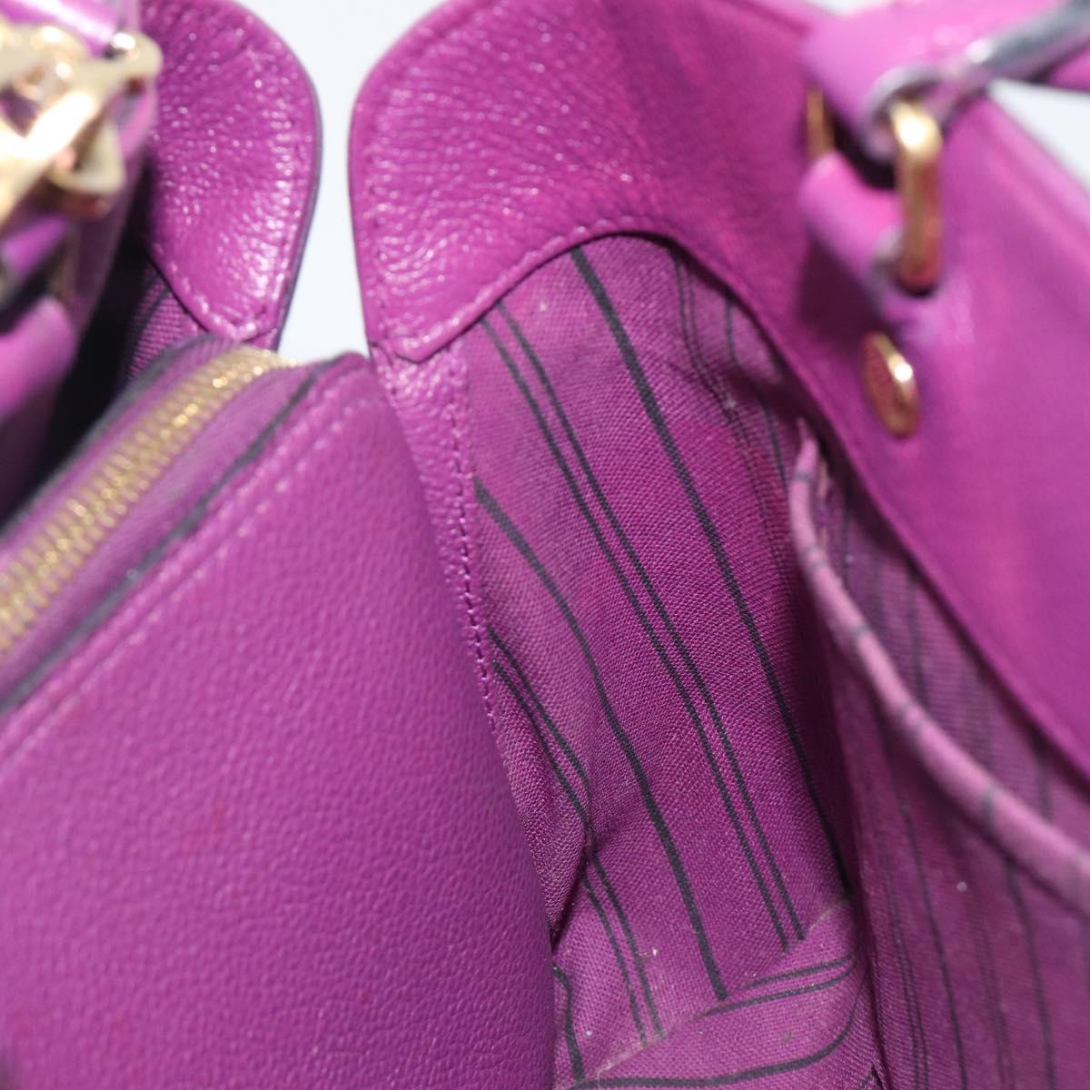 LOUIS VUITTON Monogram Empreinte Montaigne MM Bag Purple M41046 LV Auth ep16194A