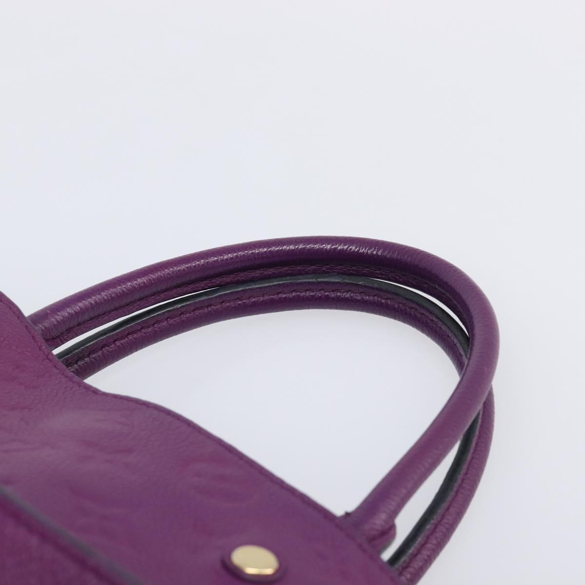 LOUIS VUITTON Monogram Empreinte Montaigne MM Bag Purple M41046 LV Auth ep16194A