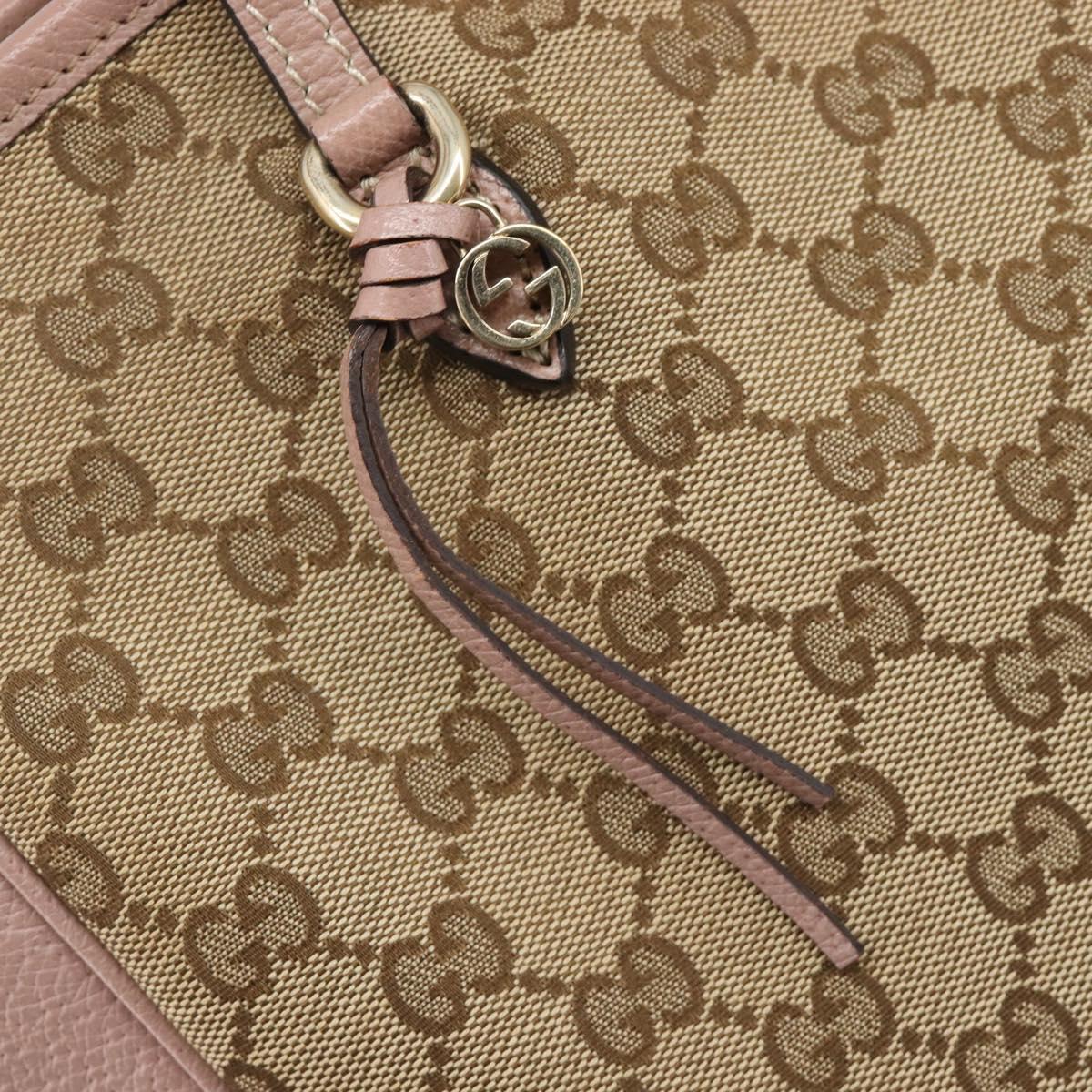 GUCCI GG Canvas Tote Bag Beige Gold 323671 Auth ep16197