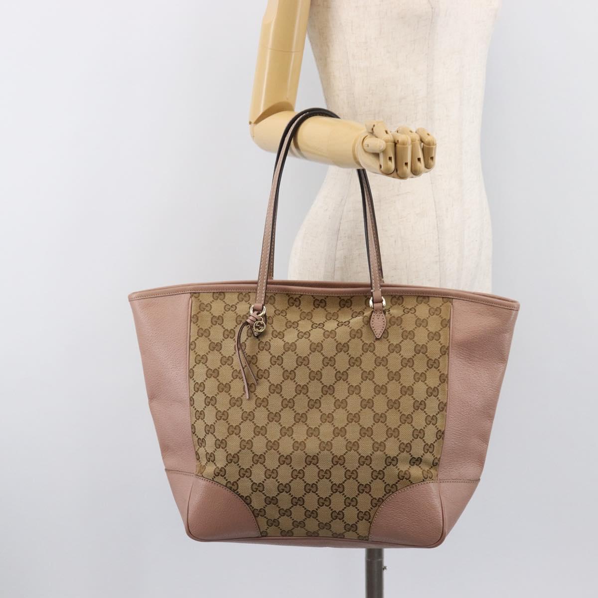 GUCCI GG Canvas Tote Bag Beige Gold 323671 Auth ep16197