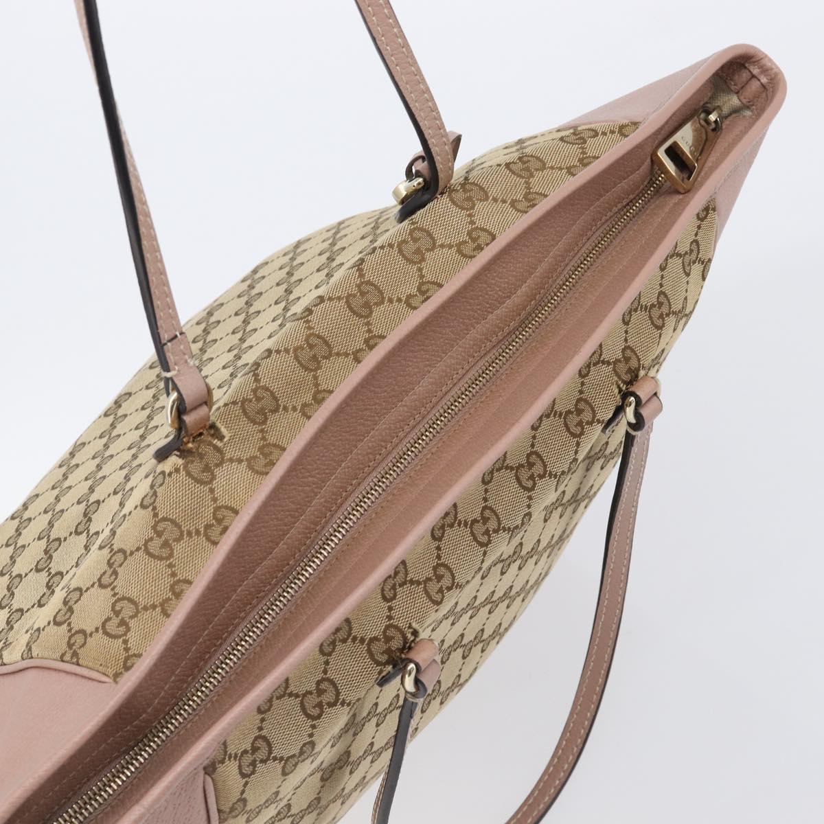 GUCCI GG Canvas Tote Bag Beige Gold 323671 Auth ep16197