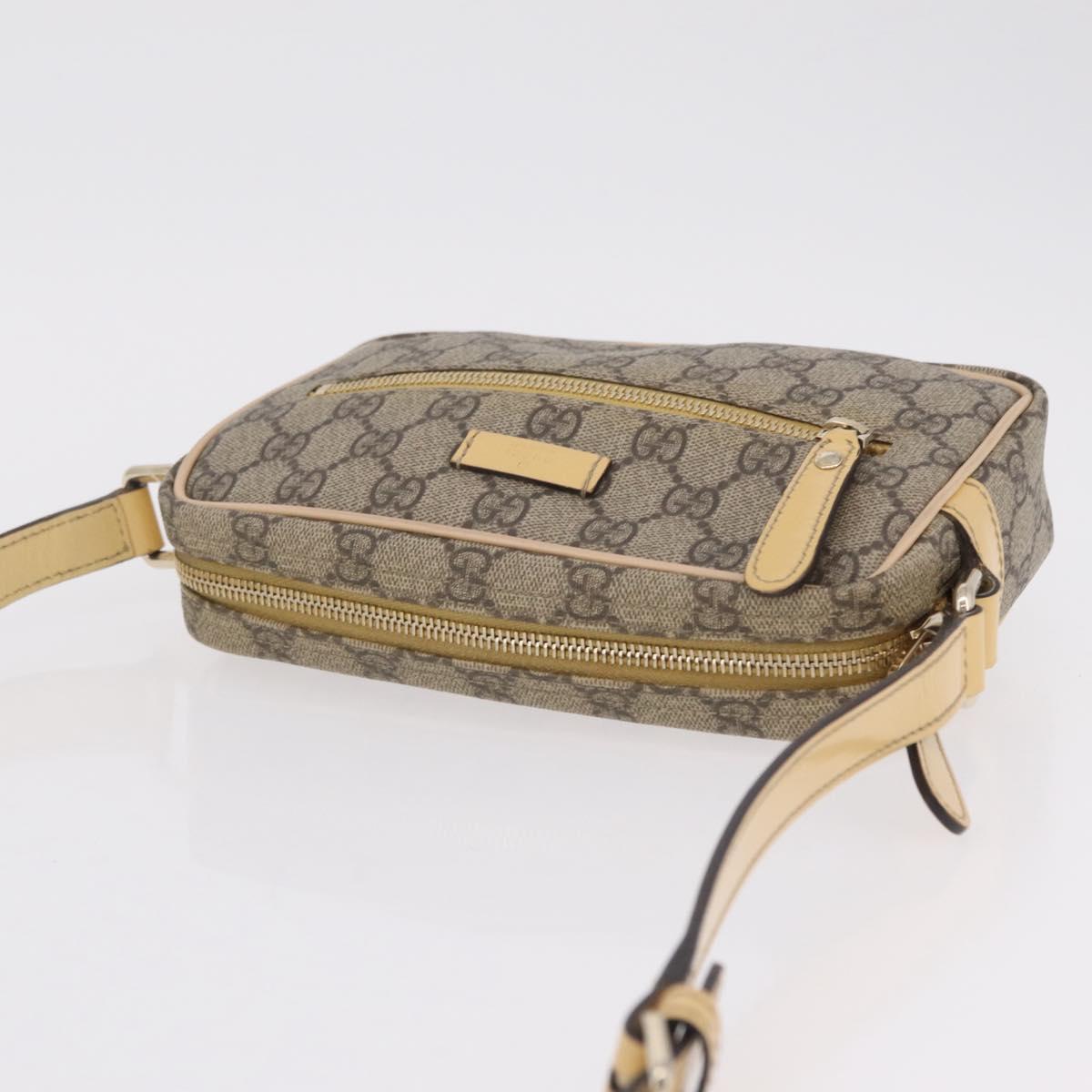 GUCCI GG Supreme Shoulder Bag PVC Beige Gold 201447 Auth ep16201