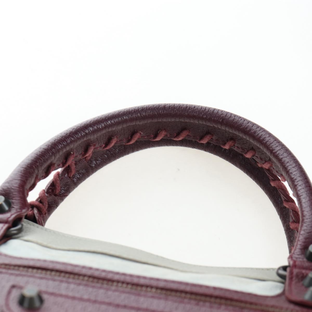 BALENCIAGA The First Hand Bag Leather 2way Gray 103208 Auth ep16202V