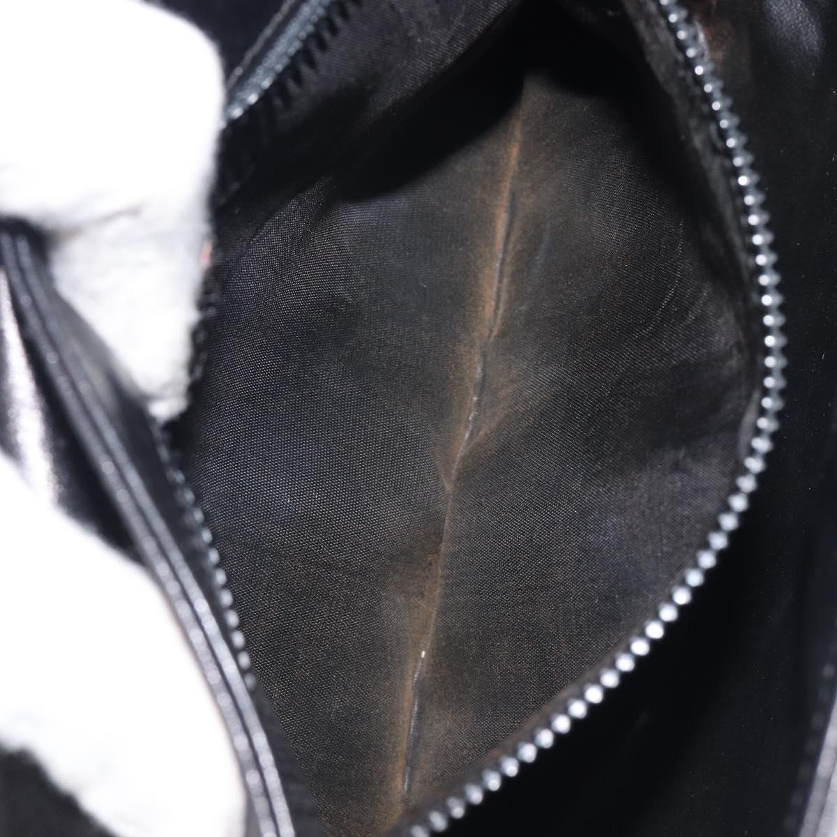 CELINE Chain Shoulder Bag Leather Black Gold Auth ep16204