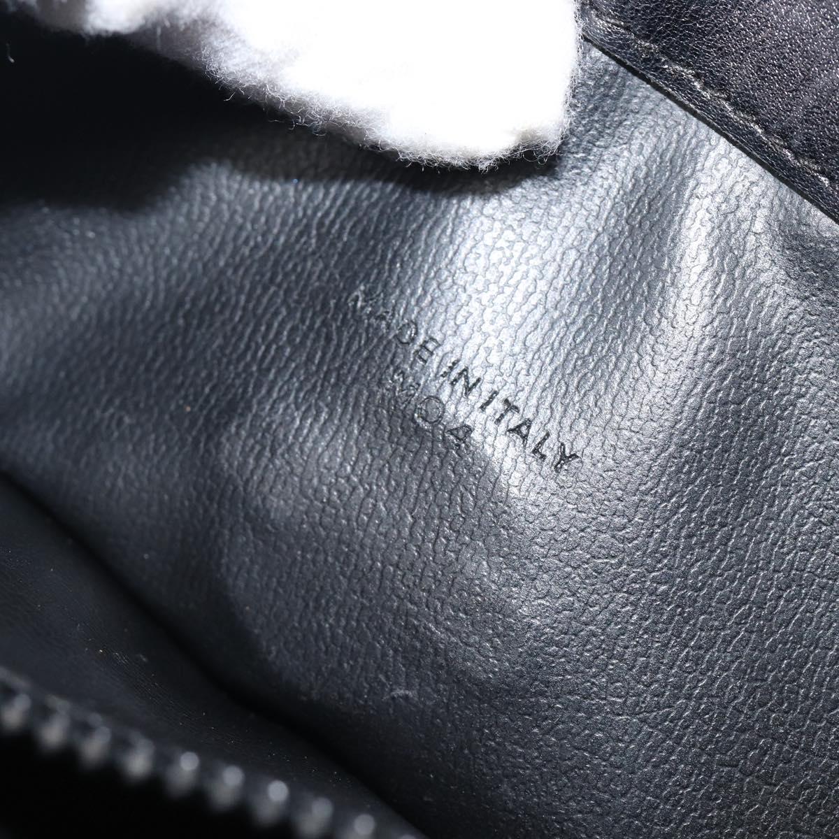 CELINE Chain Shoulder Bag Leather Black Gold Auth ep16204