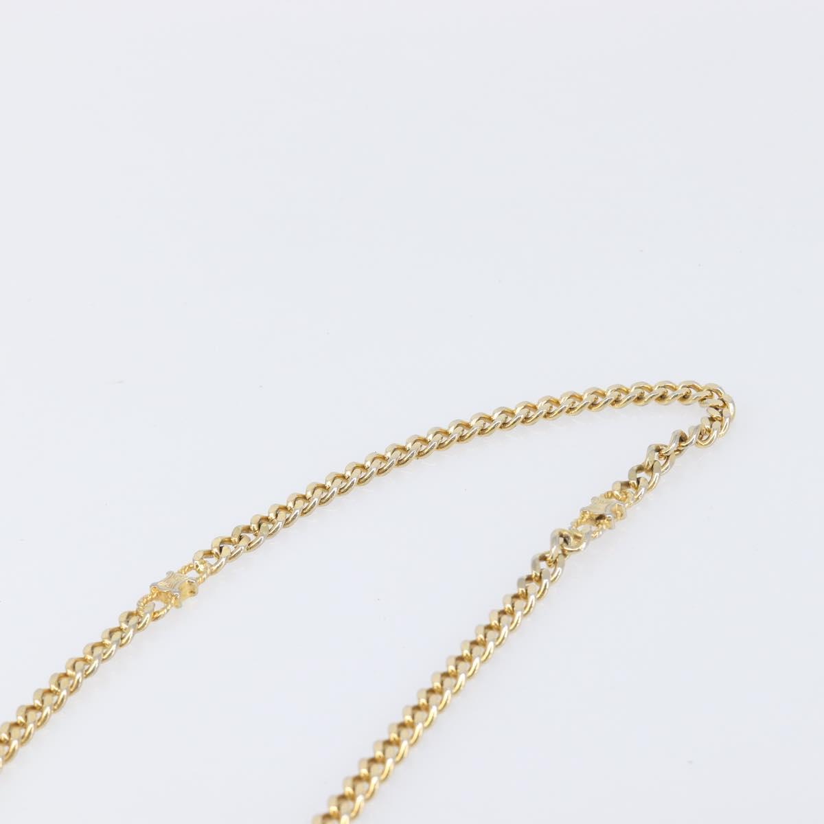 CELINE Chain Shoulder Bag Leather Black Gold Auth ep16204