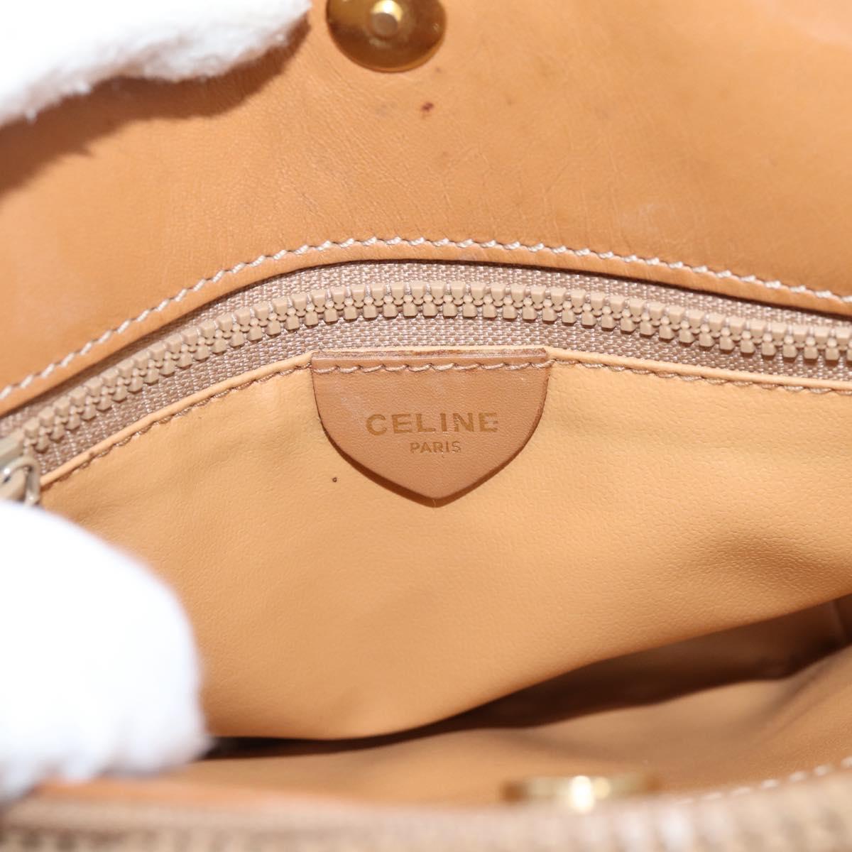 CELINE Macadam Canvas Shoulder Bag PVC Leather Brown Gold Auth ep16205A