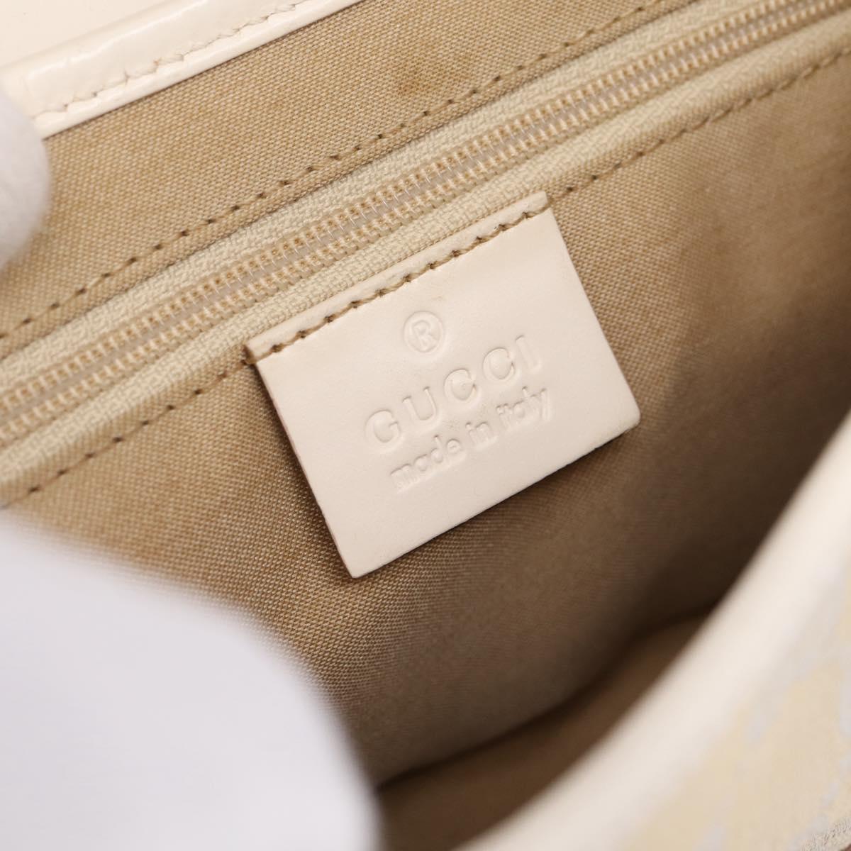 GUCCI GG Canvas Jackie Shoulder Bag Beige Silver 007 2038 Auth ep16210A