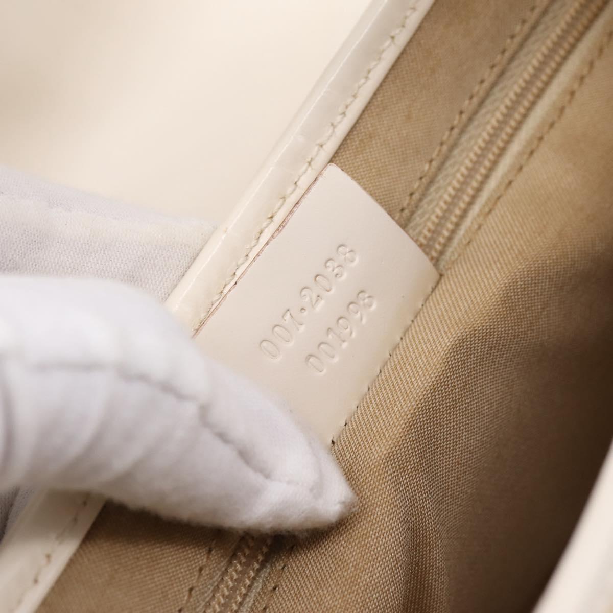 GUCCI GG Canvas Jackie Shoulder Bag Beige Silver 007 2038 Auth ep16210A