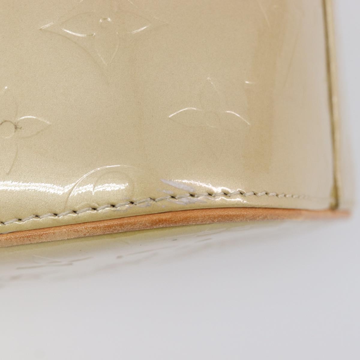 LOUIS VUITTON Monogram Vernis Houston Hand Bag Beige M91004 LV Auth ep16213
