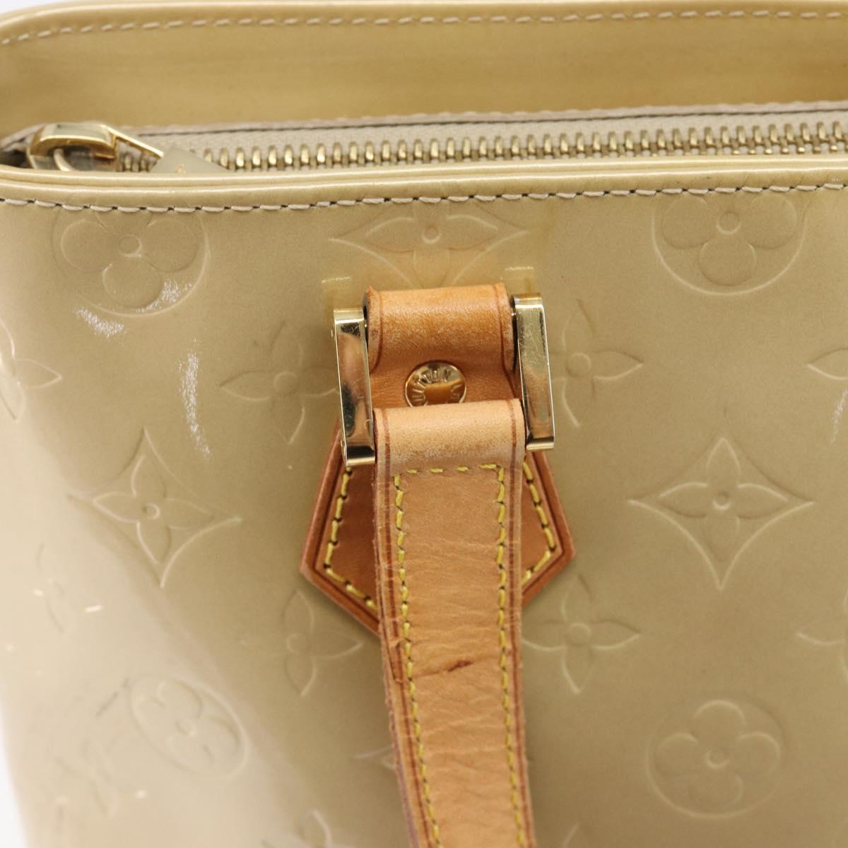 LOUIS VUITTON Monogram Vernis Houston Hand Bag Beige M91004 LV Auth ep16213