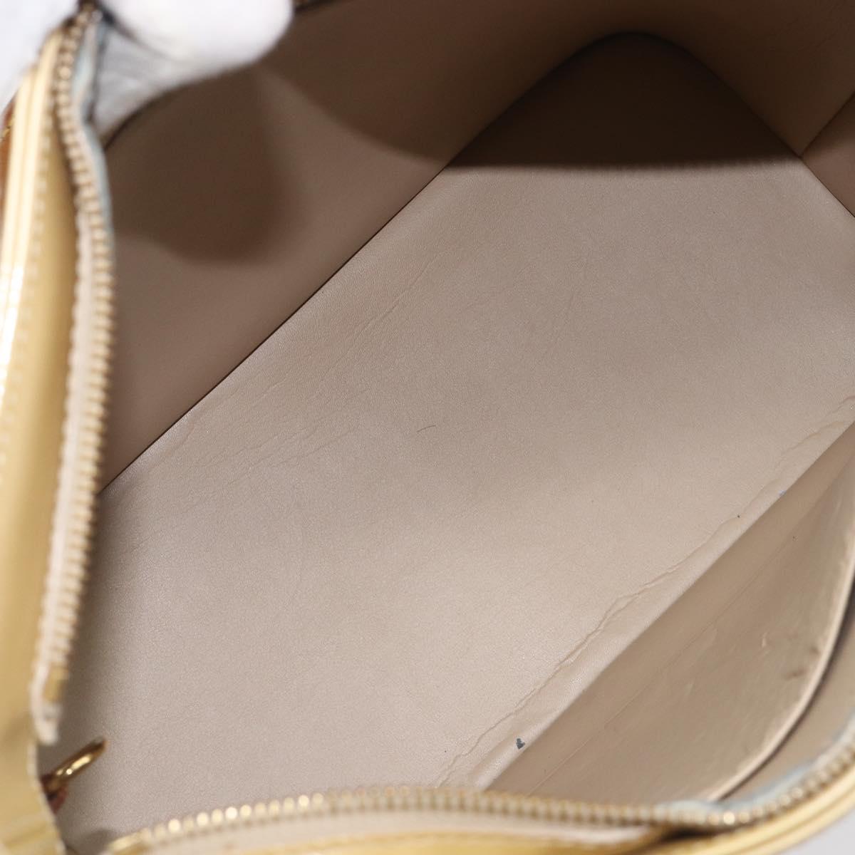 LOUIS VUITTON Monogram Vernis Houston Hand Bag Beige M91004 LV Auth ep16213
