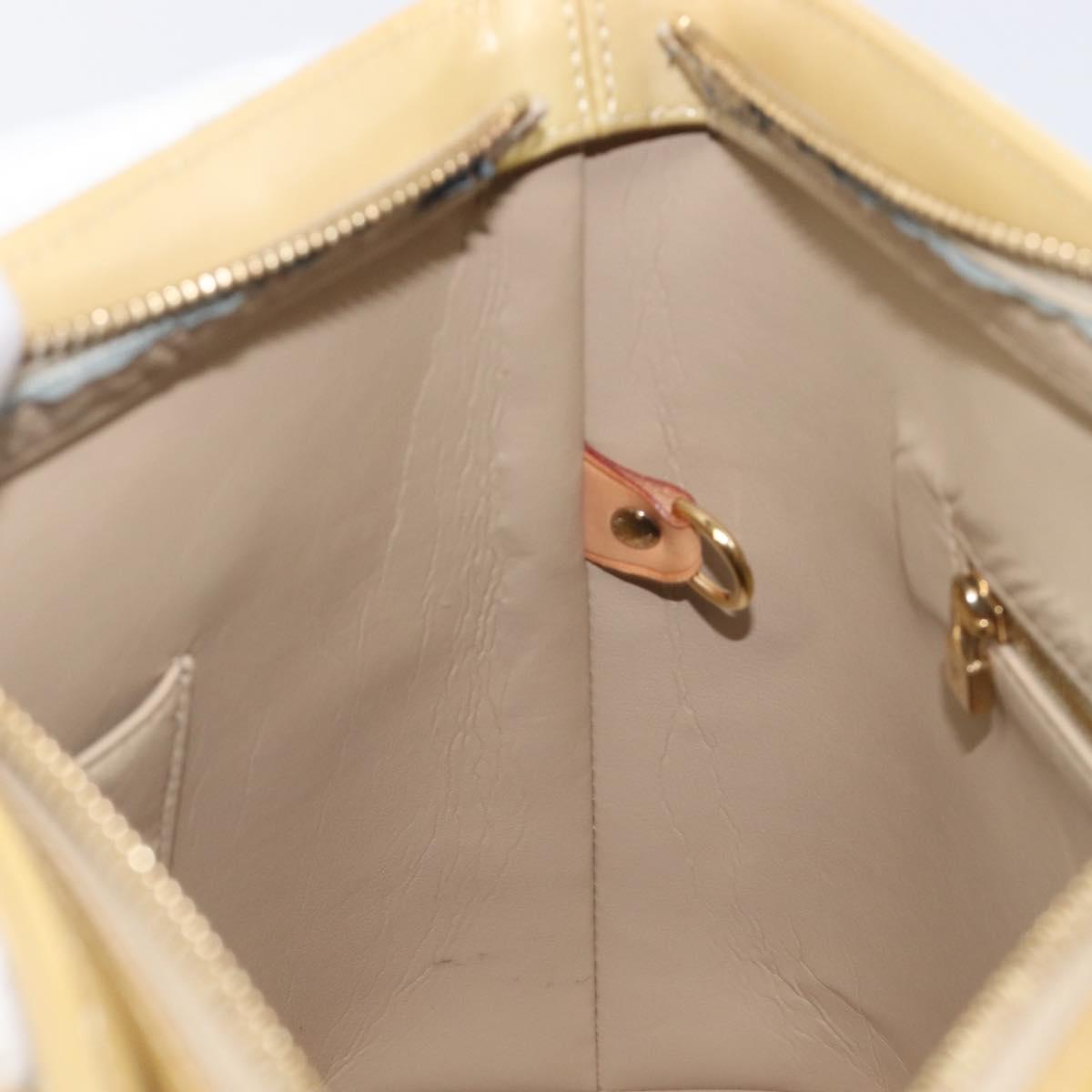 LOUIS VUITTON Monogram Vernis Houston Hand Bag Beige M91004 LV Auth ep16213