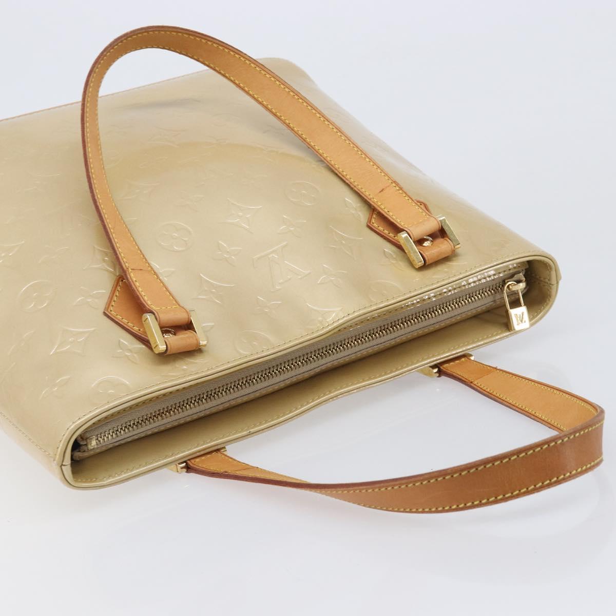 LOUIS VUITTON Monogram Vernis Houston Hand Bag Beige M91004 LV Auth ep16213