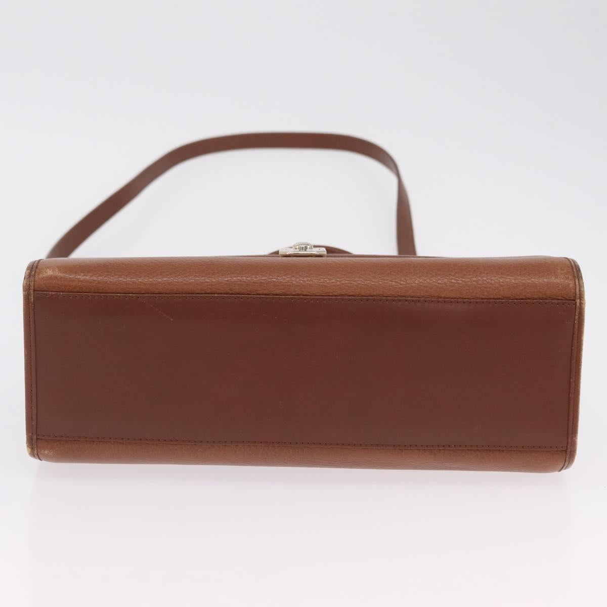 Burberrys Hand Bag Leather 2way Brown Gold Auth ep16217
