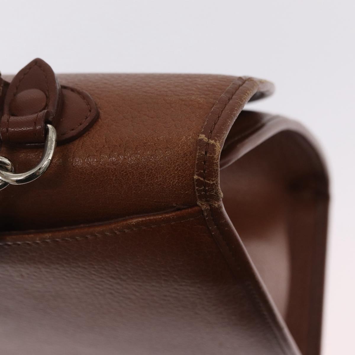 Burberrys Hand Bag Leather 2way Brown Gold Auth ep16217