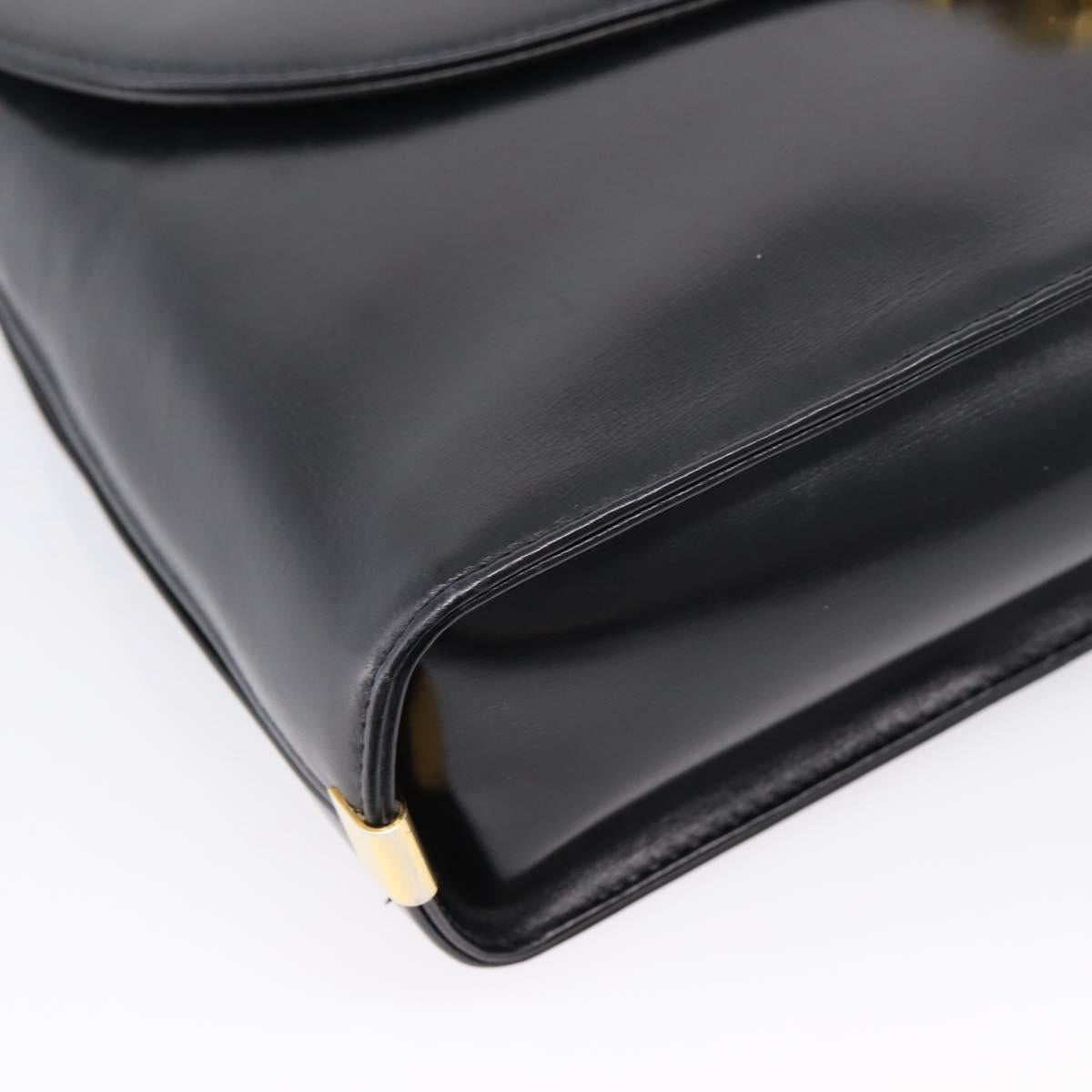 Christian Dior Hand Bag Leather 2way Black Gold Auth ep16221