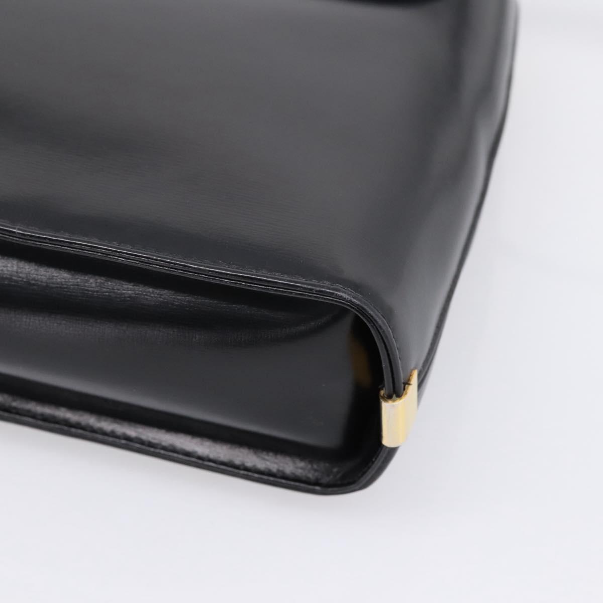 Christian Dior Hand Bag Leather 2way Black Gold Auth ep16221